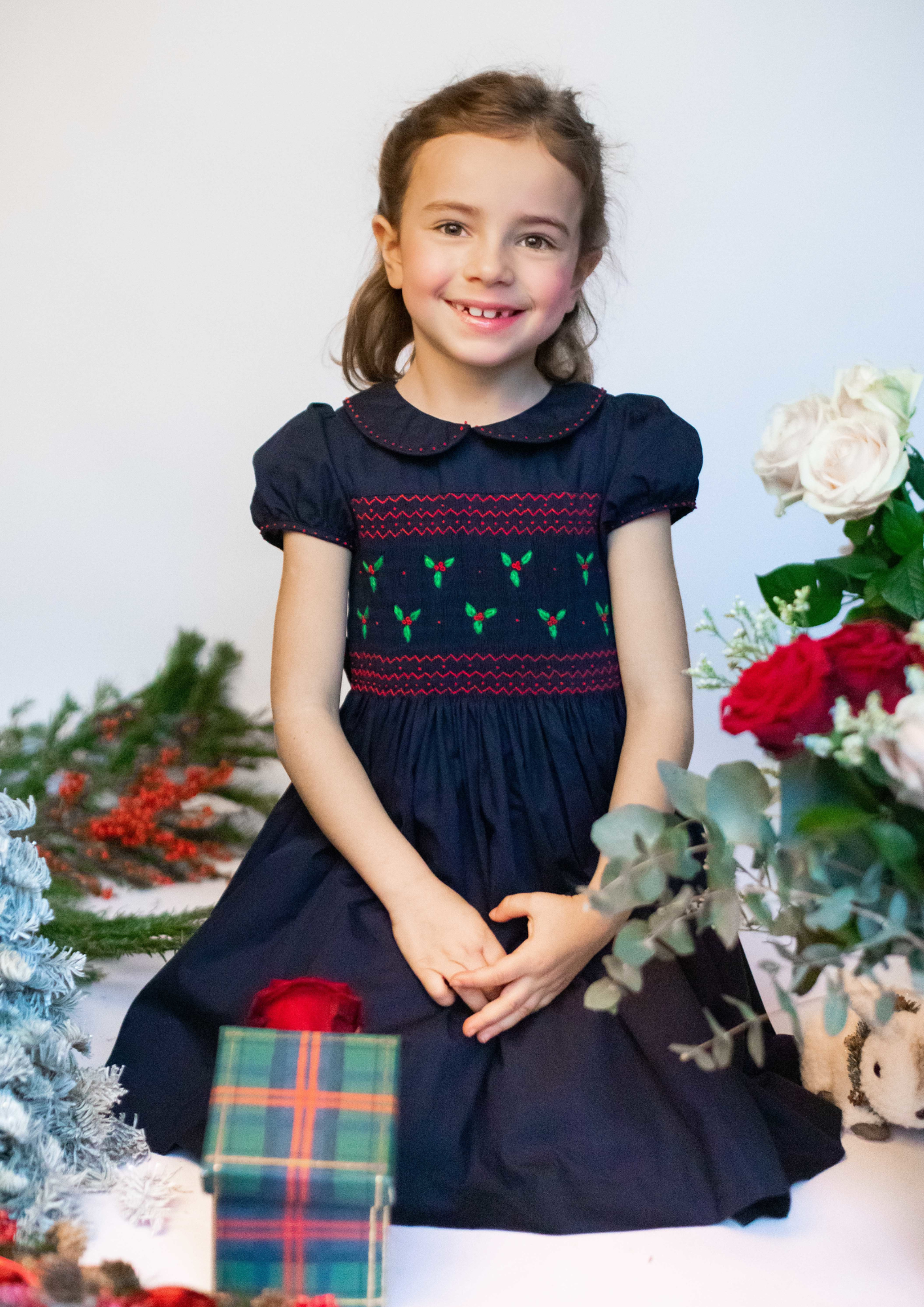 Girls smocked 2025 christmas dresses