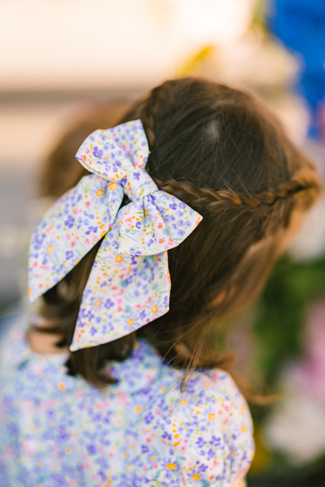 Ondine Blue Floral Bow Hair Clip | Antoinette Paris display picture 1