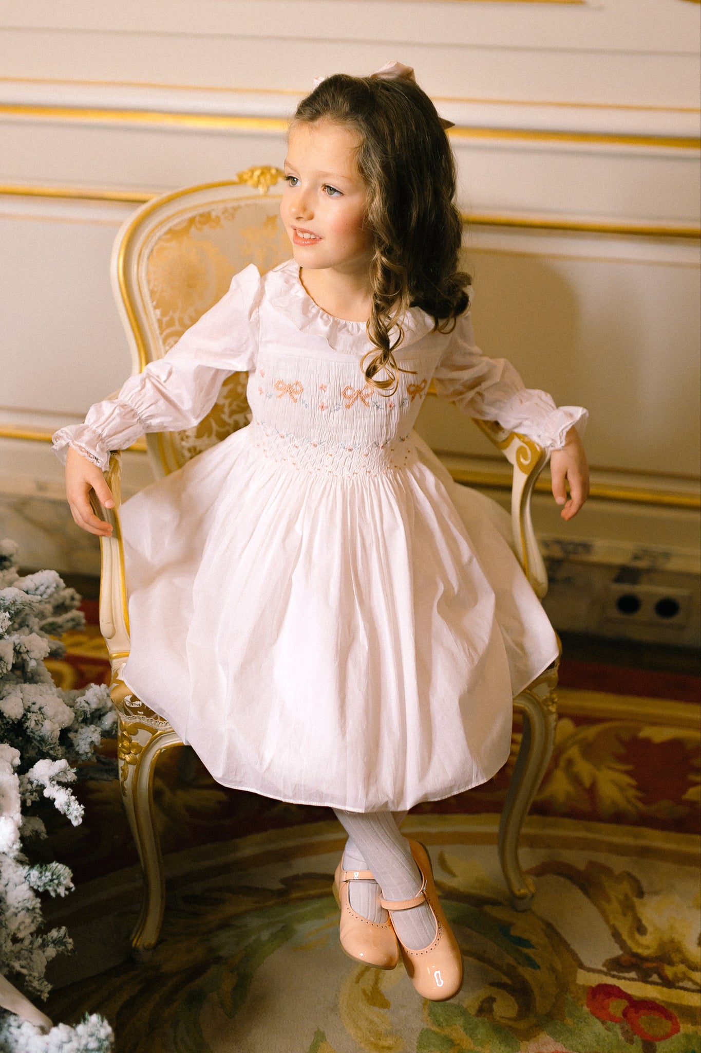 MARIE ANTOINETTE White SMOCKED DRESS 7T