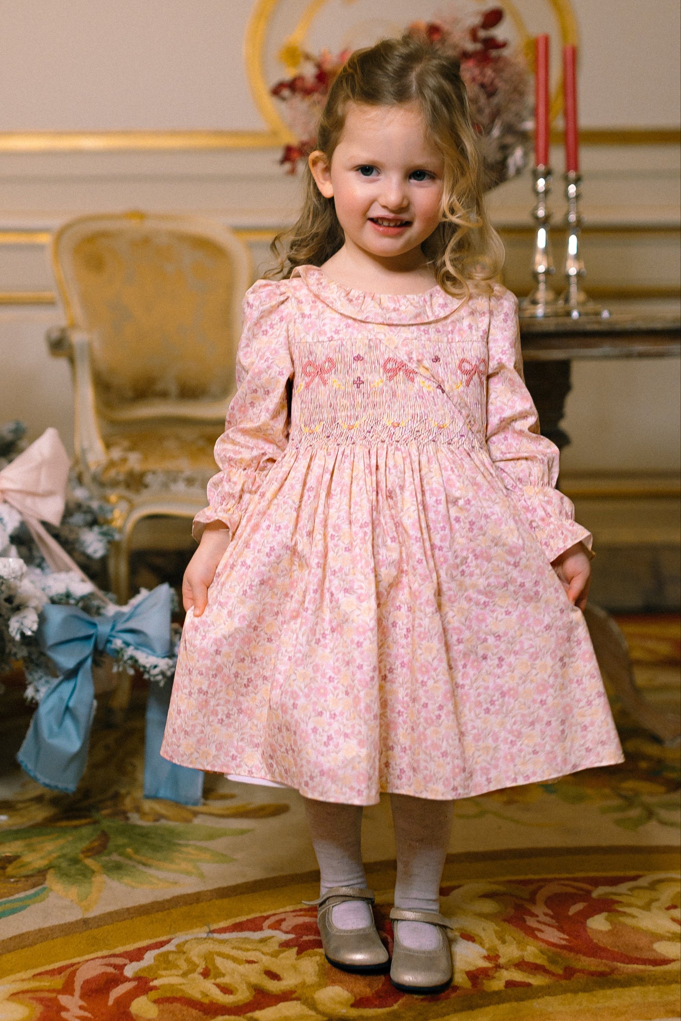 MARIE ANTOINETTE FLORAL SMOCKED DRESS 6M