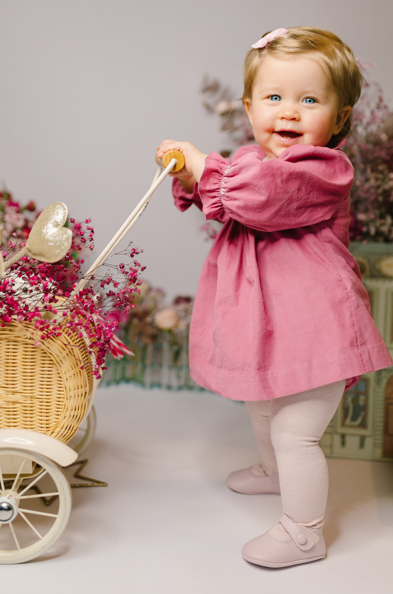 ANGELE PINK CORDUROY LONG SLEEVE BABY SET