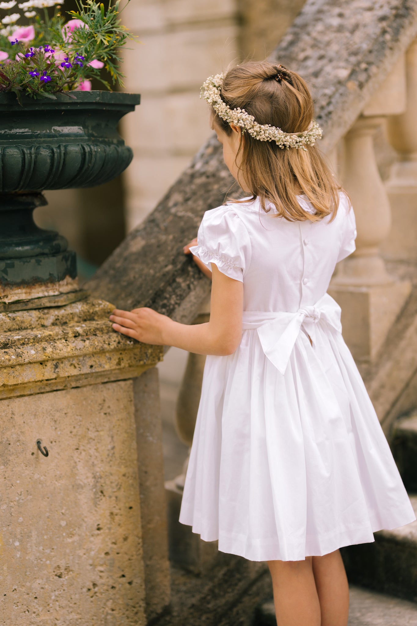Antoinette Ceremony White Smocked Girl Dress 2T Antoinette Ceremony White Smocked Girl Dress 2T