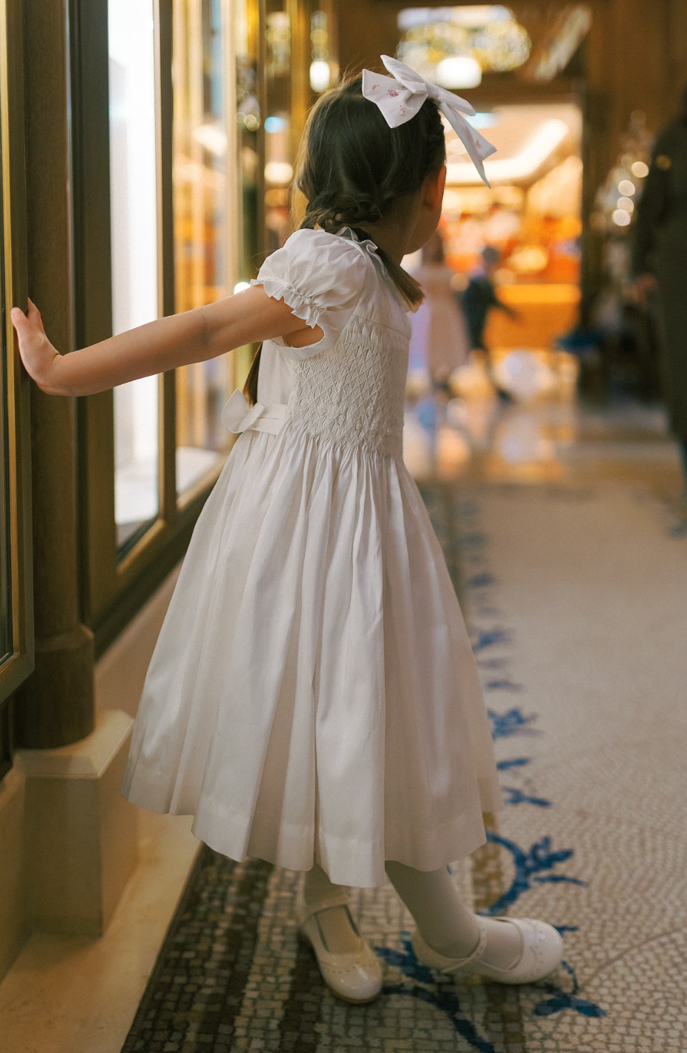 Colombe White Silk Ceremony Girl Dress Colombe White Silk Ceremony Girl Dress