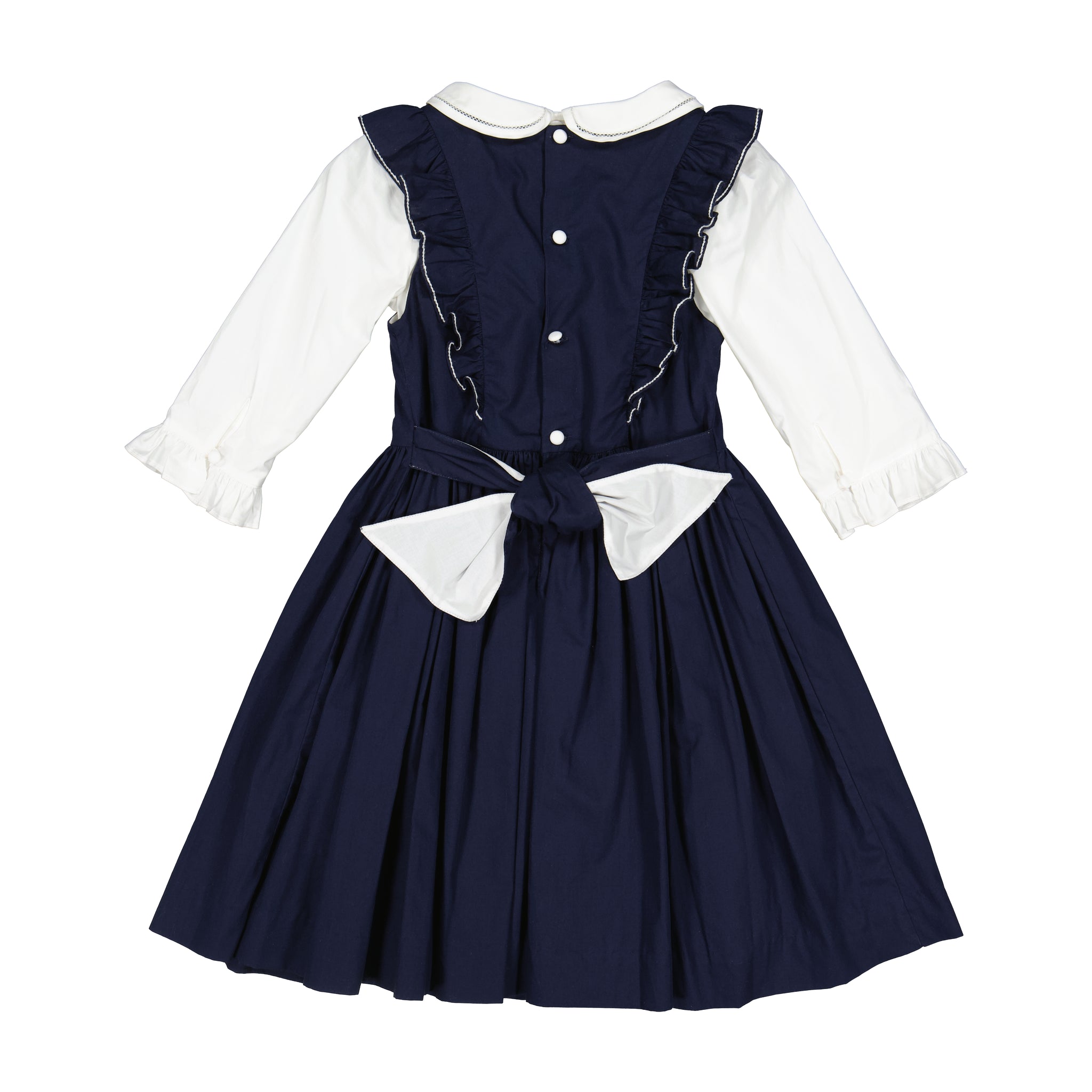 Alix Navy Smocked Girl Dress & blouse