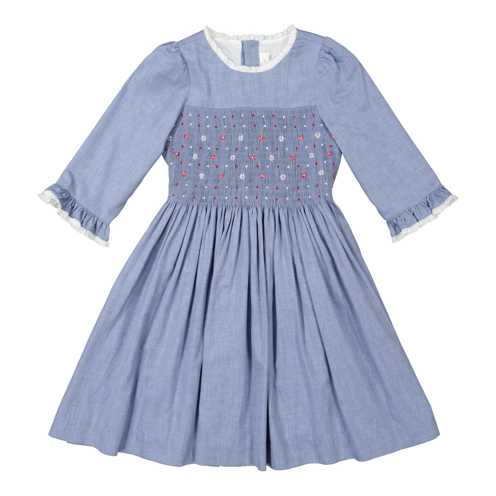 Anastasia Blue Flannel long sleeve Girl Dress