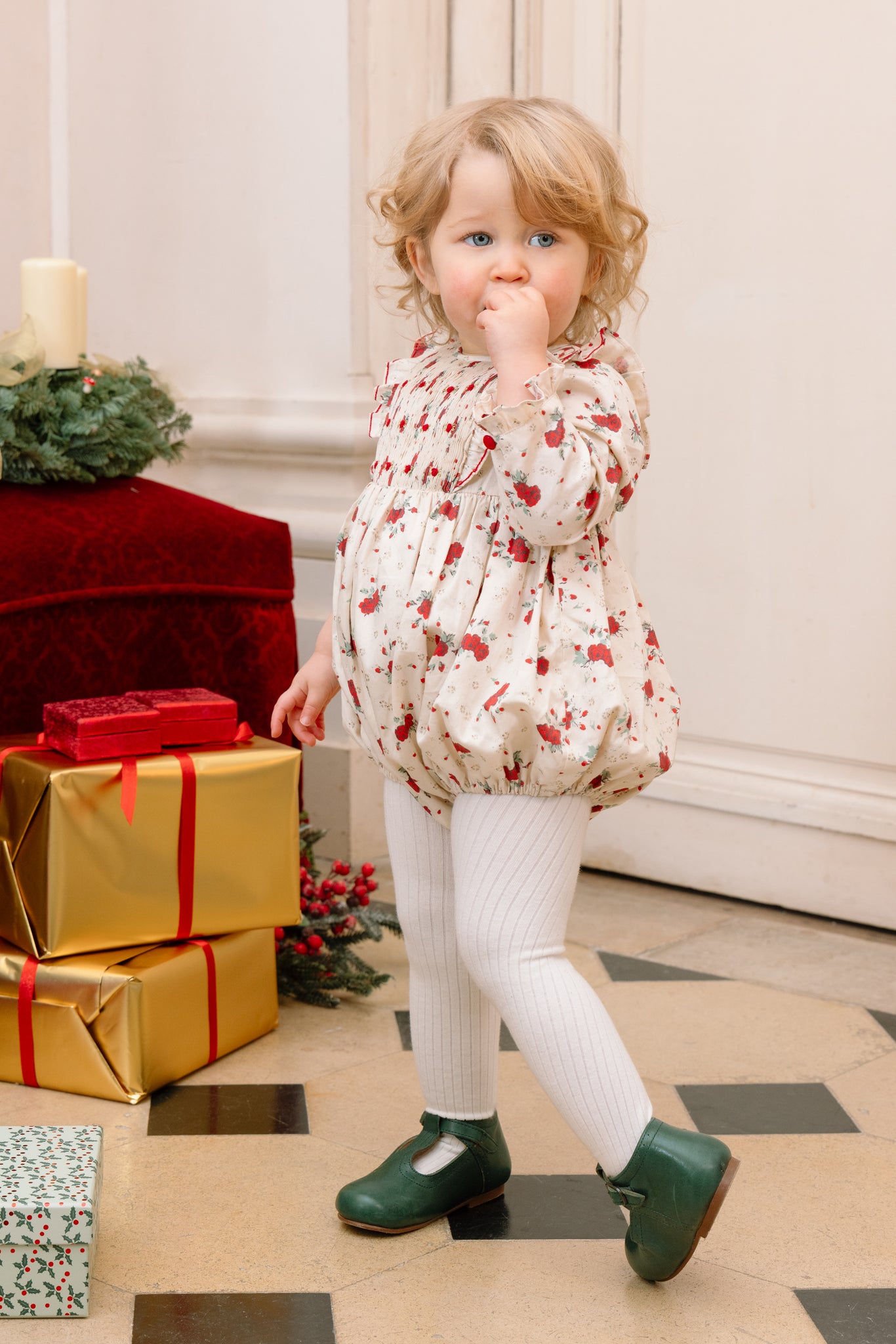 Close up to Anastasia Christmas Baby Set