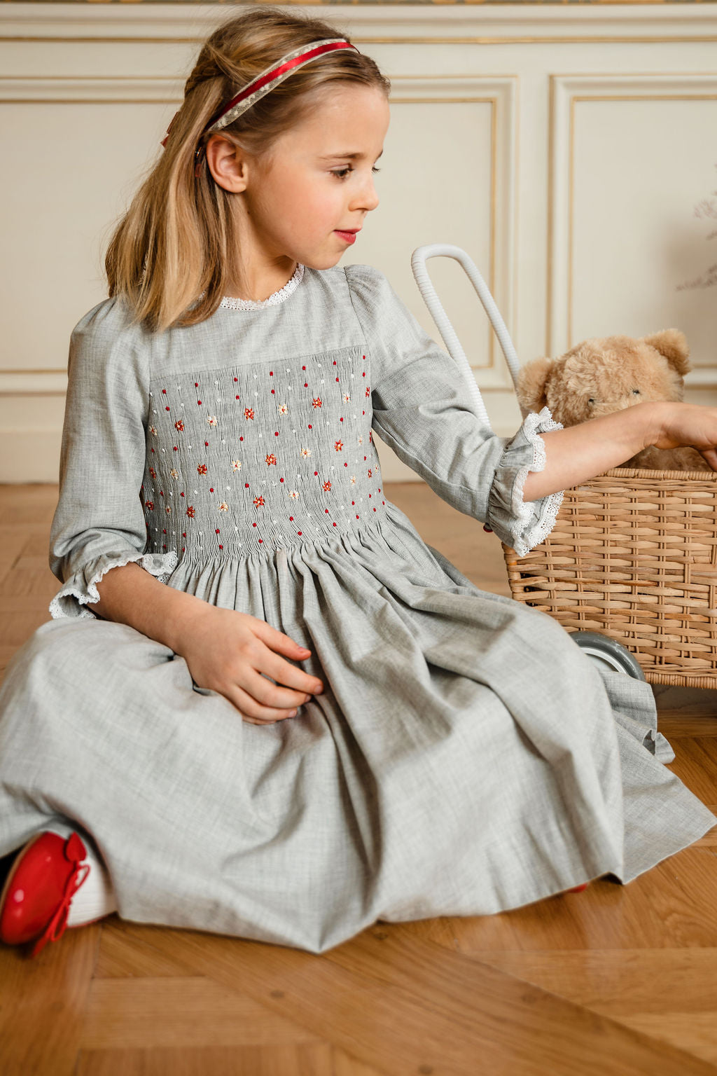 Anastasia Grey Flannel long sleeve Girl Dress