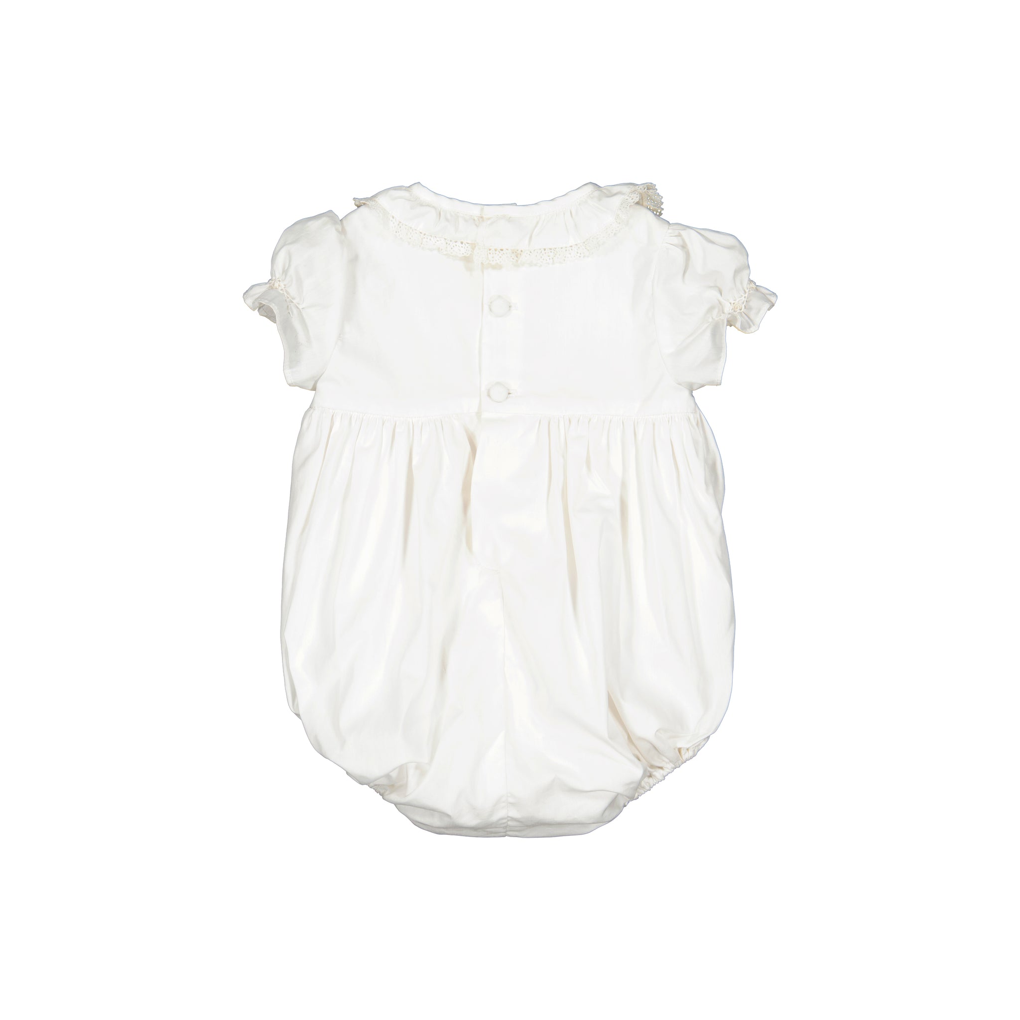 Antoinette Ceremony White Smocked Baby Bubble