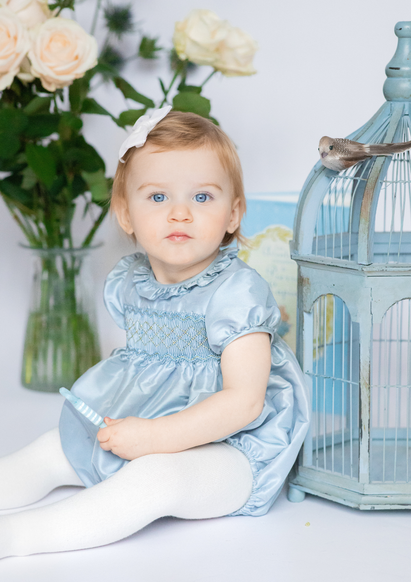 newborn smock dress Boys Blue & White Name Smocked Infant Knit Gown NB Coming Home Outfit white Sweetly Smocked Greeting Gown, Worth