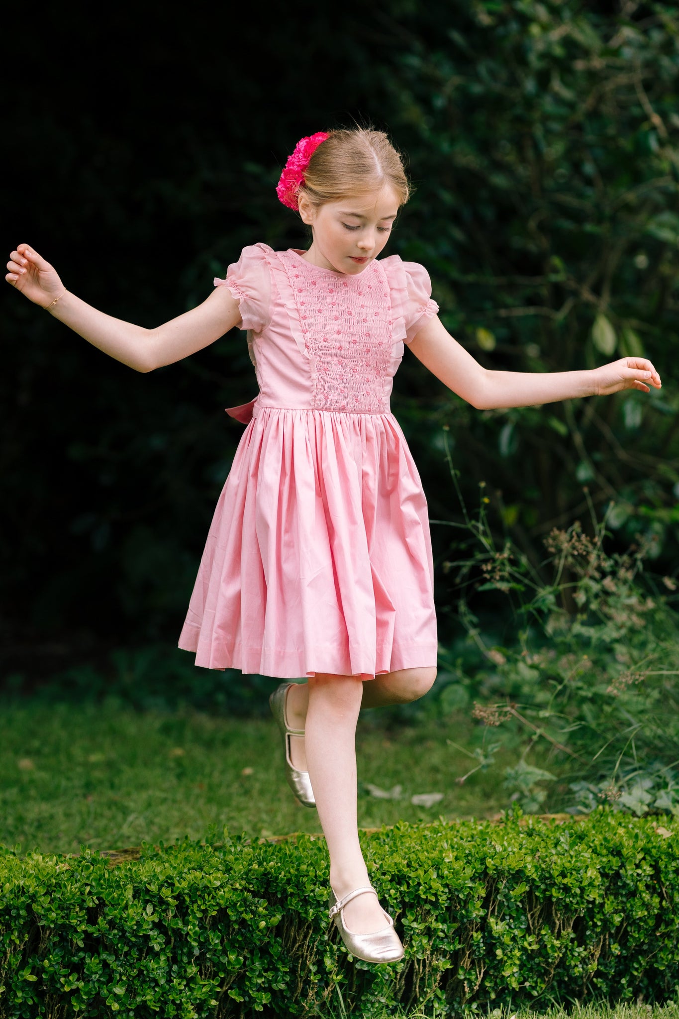 Camelia Pink Organza Smocked Dress | Girls Party Dress Camelia Pink Organza Smocked Dress | Girls Party Dress