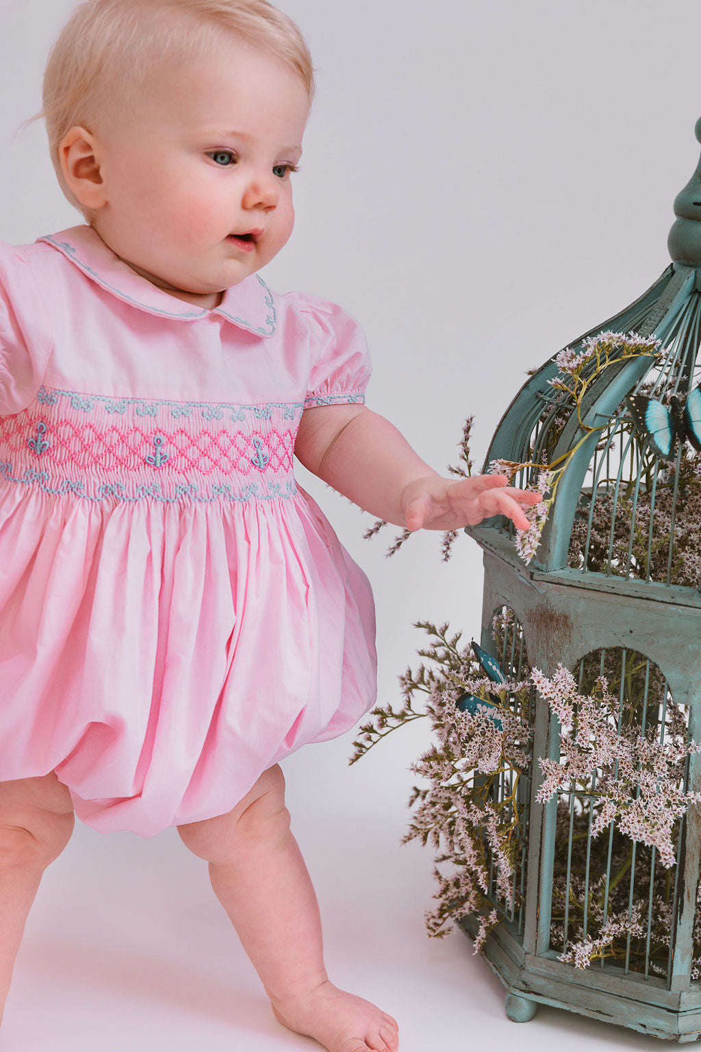 CLOSE UP TO CHARLOTTE PINK SMOCKED ROMPER