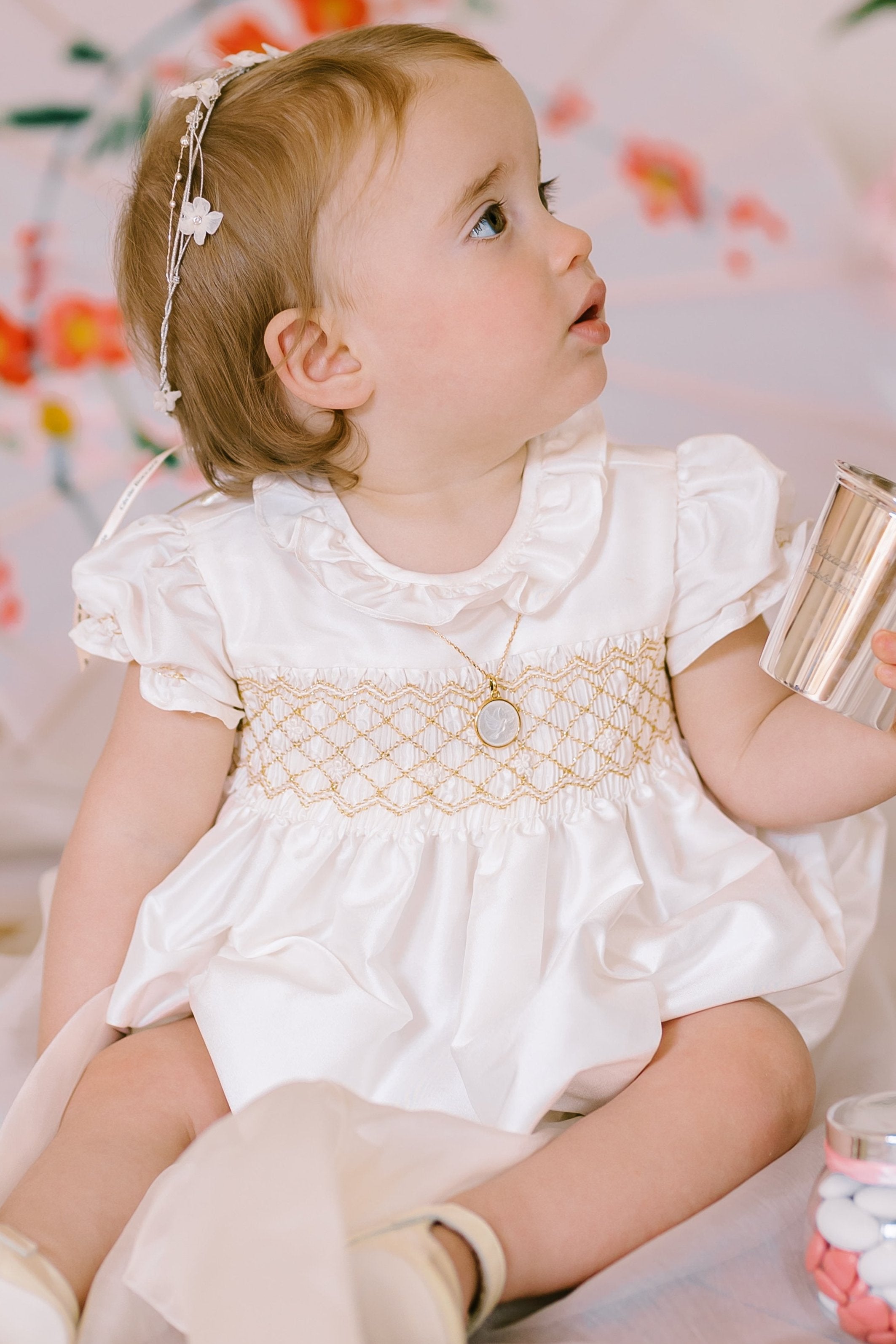 Colombe Gold Silk Ceremony Baby Bubble 6M