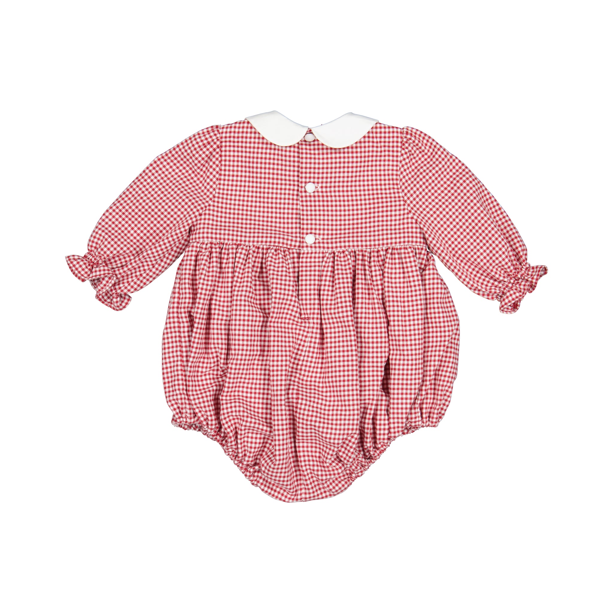Camille Red Gingham Smocked Baby Bubble