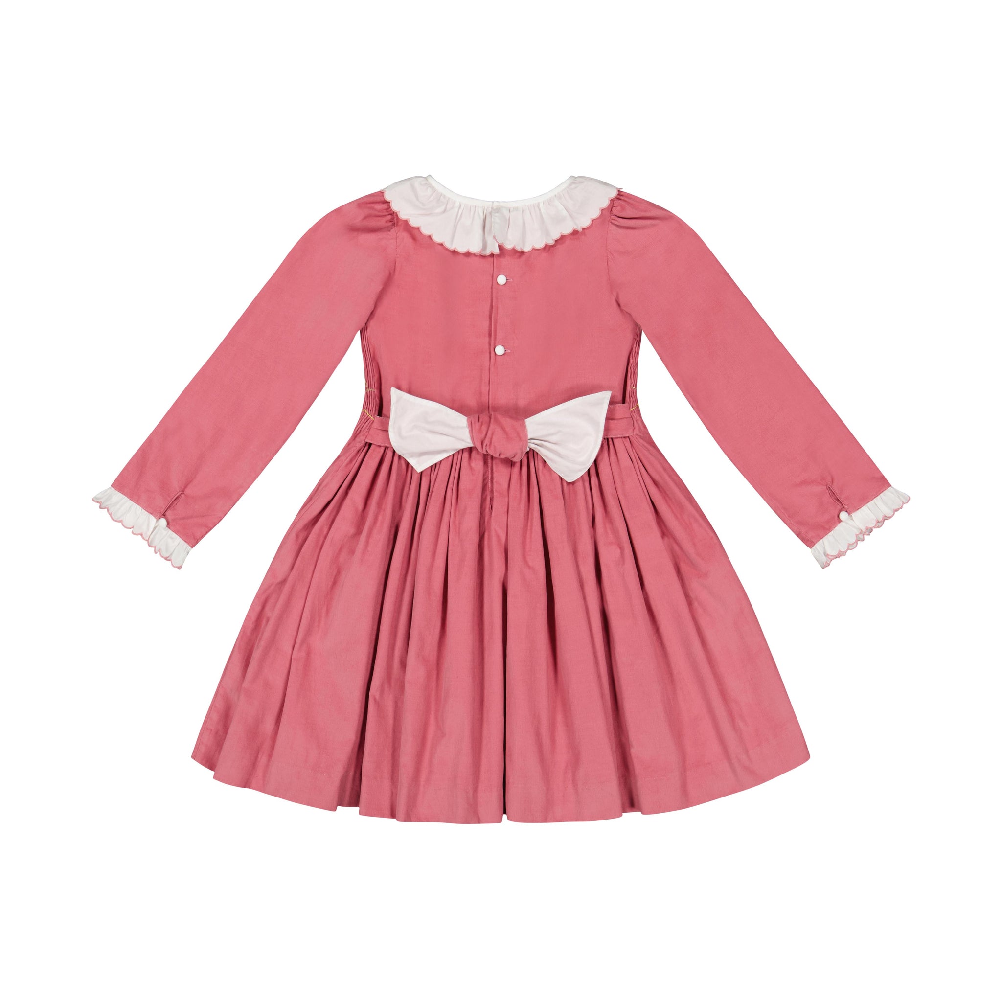 Back of Chiara Pink Smocked Dress