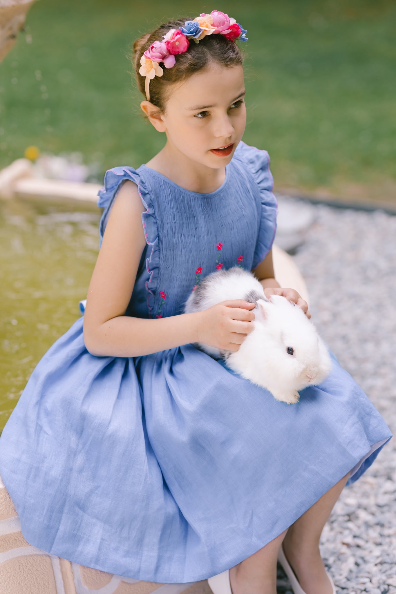 antoinette linen dress ALMAIS Antoinette Ballet Linen Midi Dress