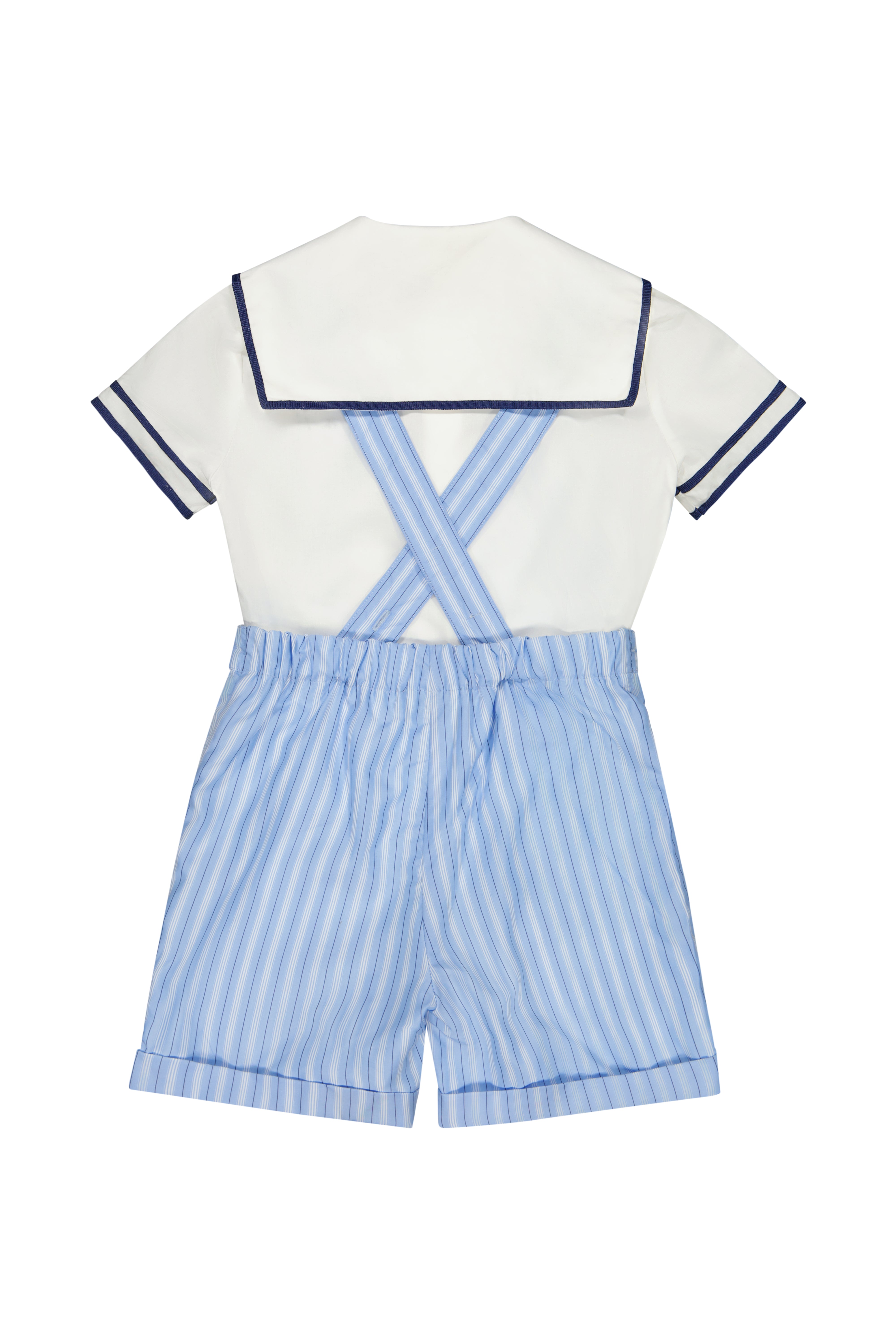 George Blue Stripe Sailor Overalls Set for Boys | Antoinette Paris