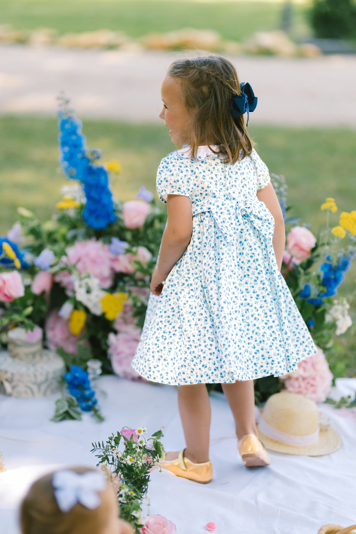 Isadora Blue Floral Empire Dress | Antoinette Paris 10T Isadora Blue Floral Empire Dress | Antoinette Paris 10T