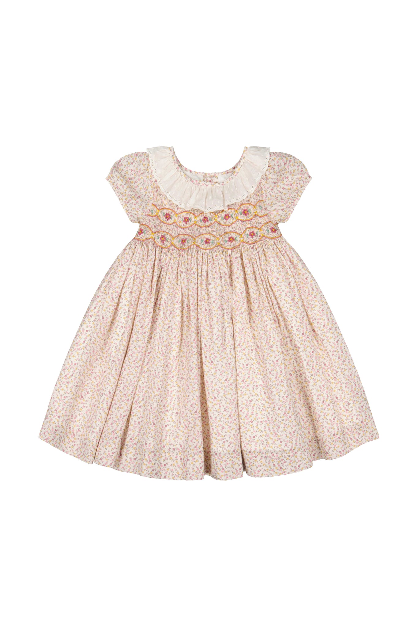 Isadora Short Sleeve Floral Smocked Dress