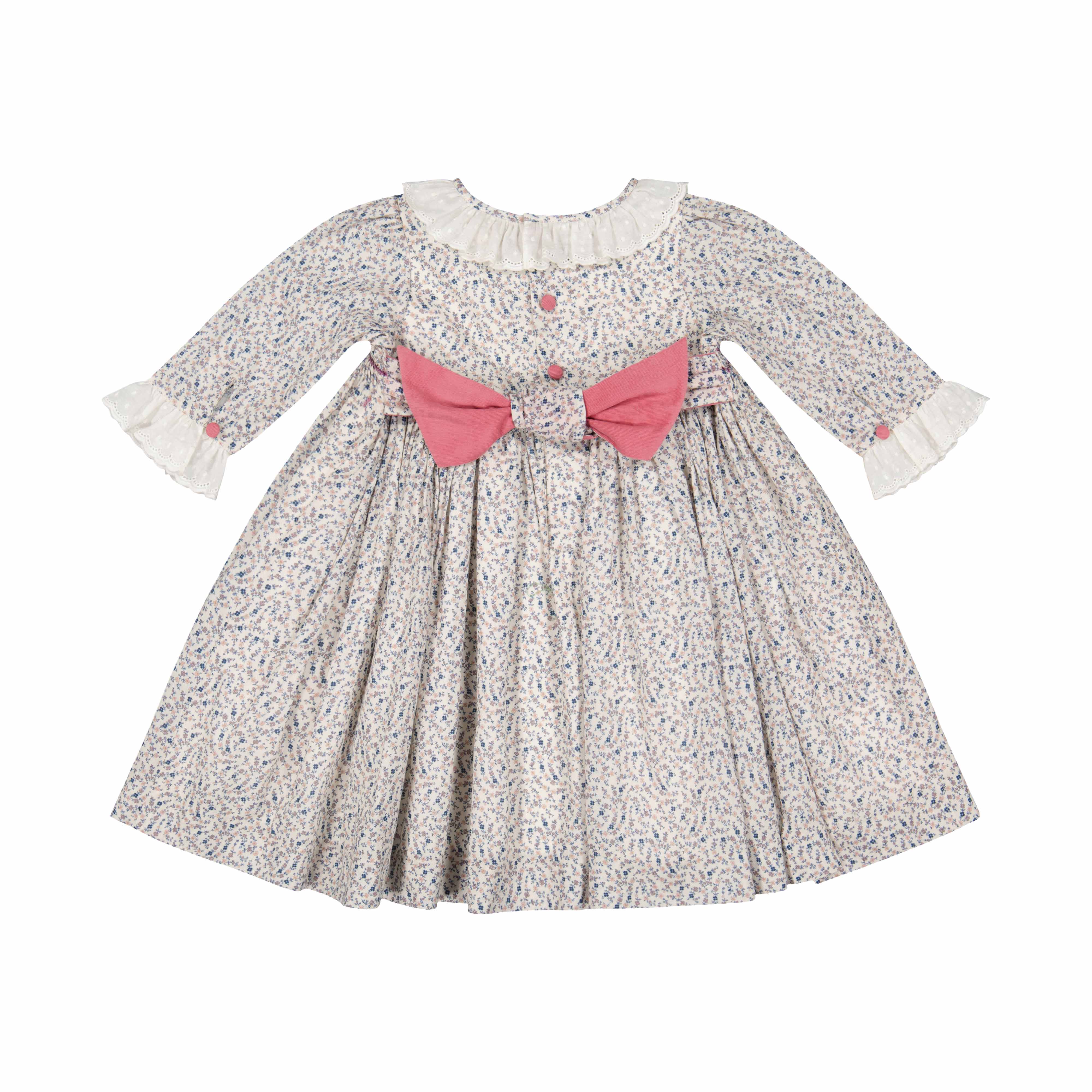 【完売品】サンサカエプチ　Laura smocked dress EMBROIDERED COTTON GAUZE SMOCKED DRESS: OFF WHITE / ILD5490