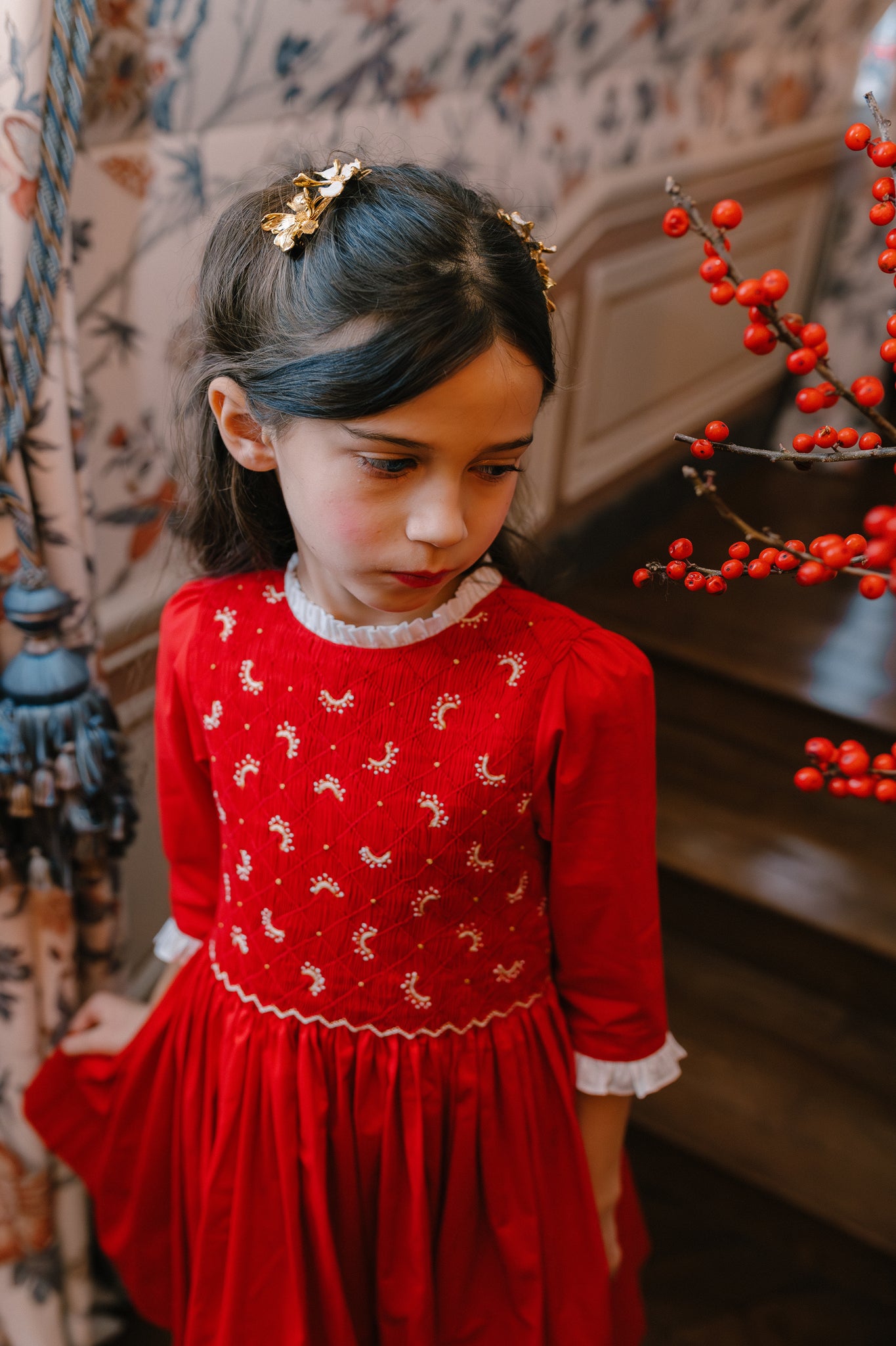 Luna Red Long Sleeve Smocked Dress | Girls Christmas Dress 4T Luna Red Long Sleeve Smocked Dress | Girls Christmas Dress 4T