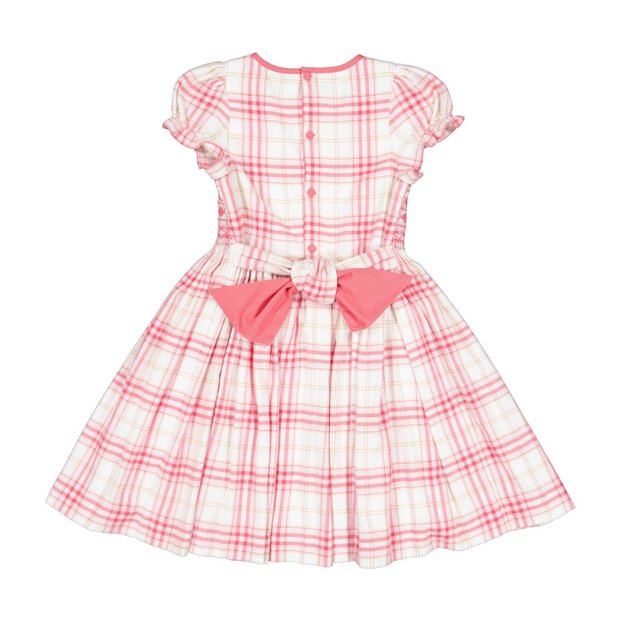 Lilibeth Pink Tartan Flannel Smocked Dress