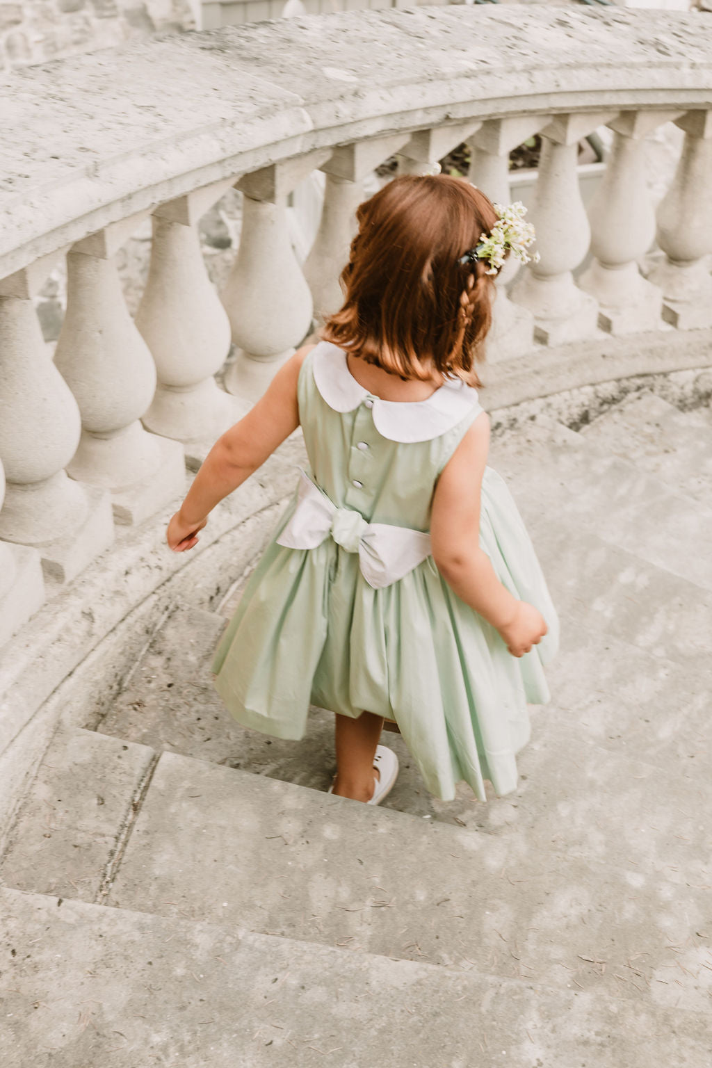 LILY MINT SLEEVELESS SMOCKED DRESS