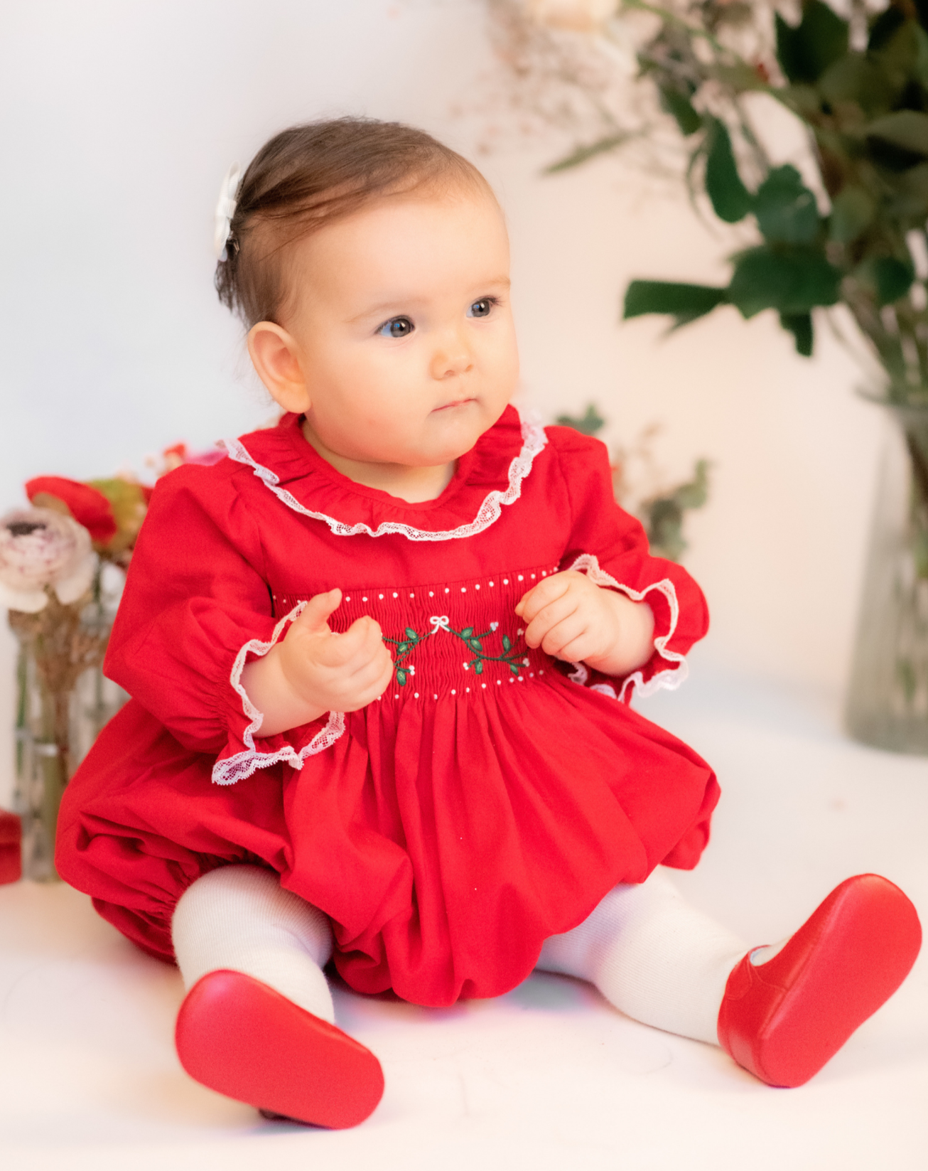 Margaret Red Christmas long sleeve Baby Bubble