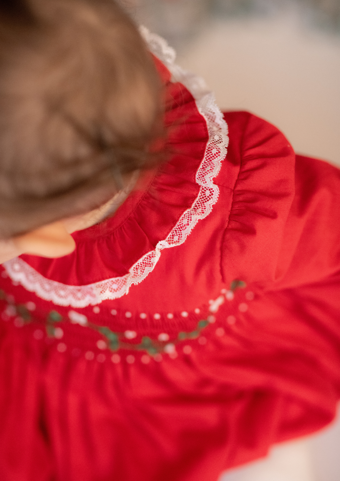 Margaret Red Christmas long sleeve Baby Bubble