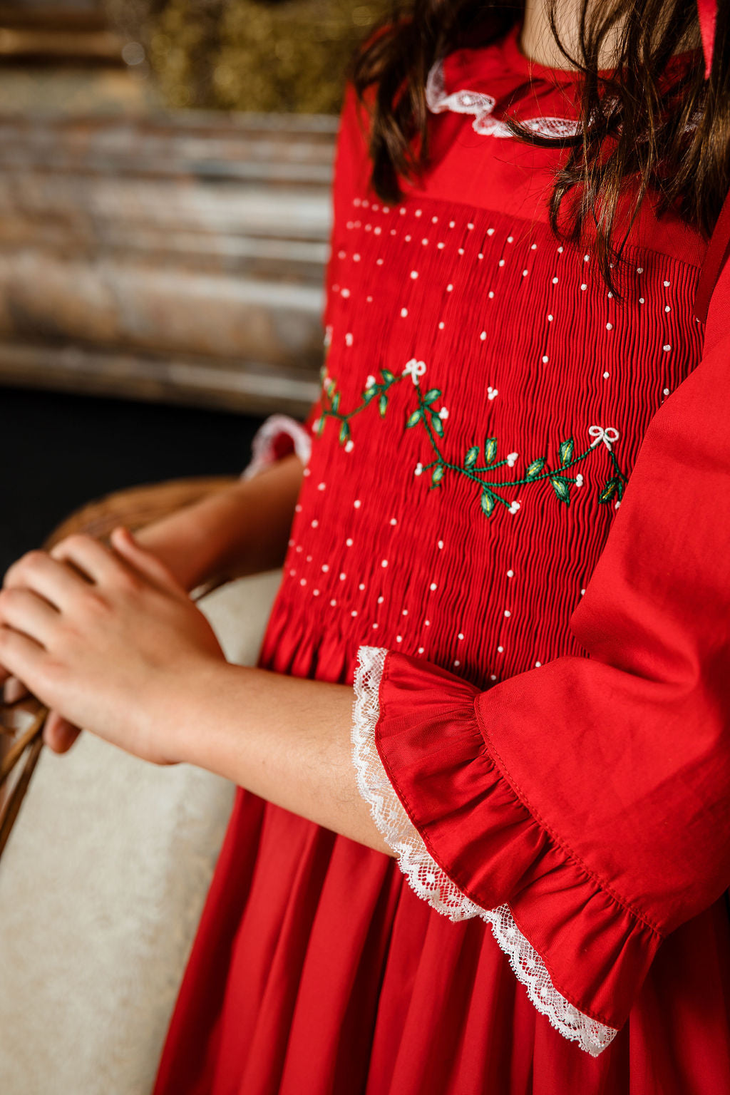 Margaret Red Christmas long sleeve Dress