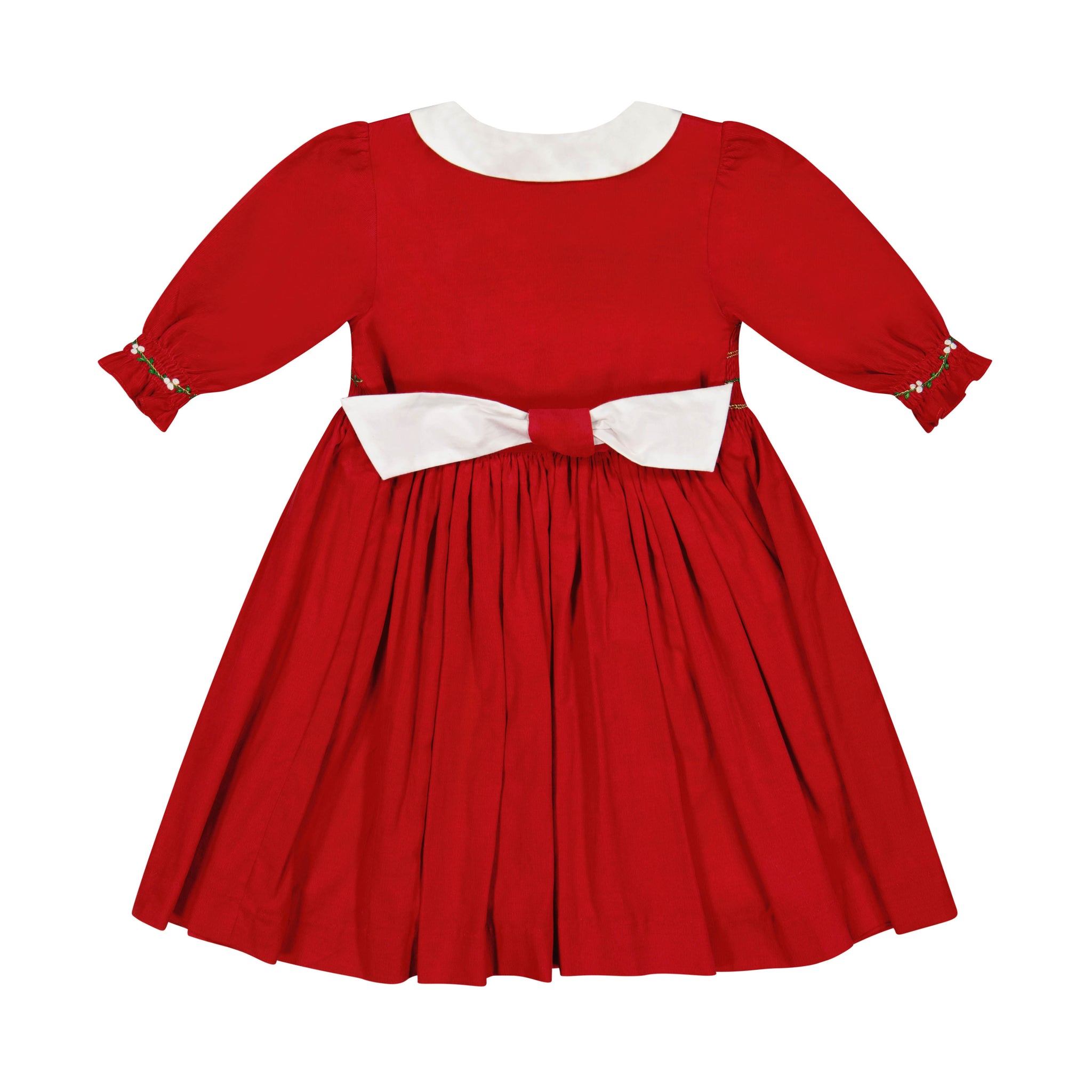 Back of Olympe Red Holiday Smocked Dress