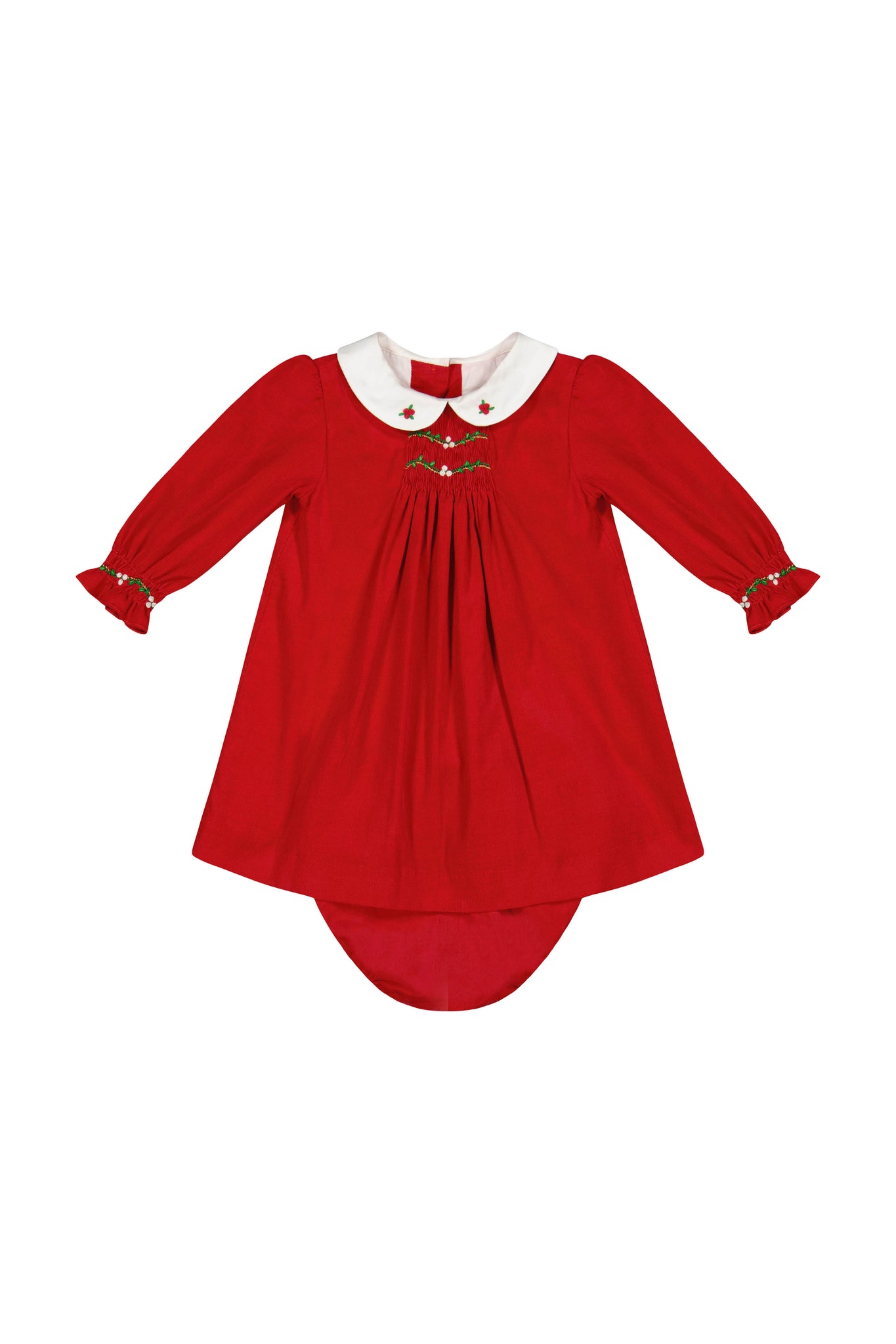Close to Olympe Red Smocked Baby Set