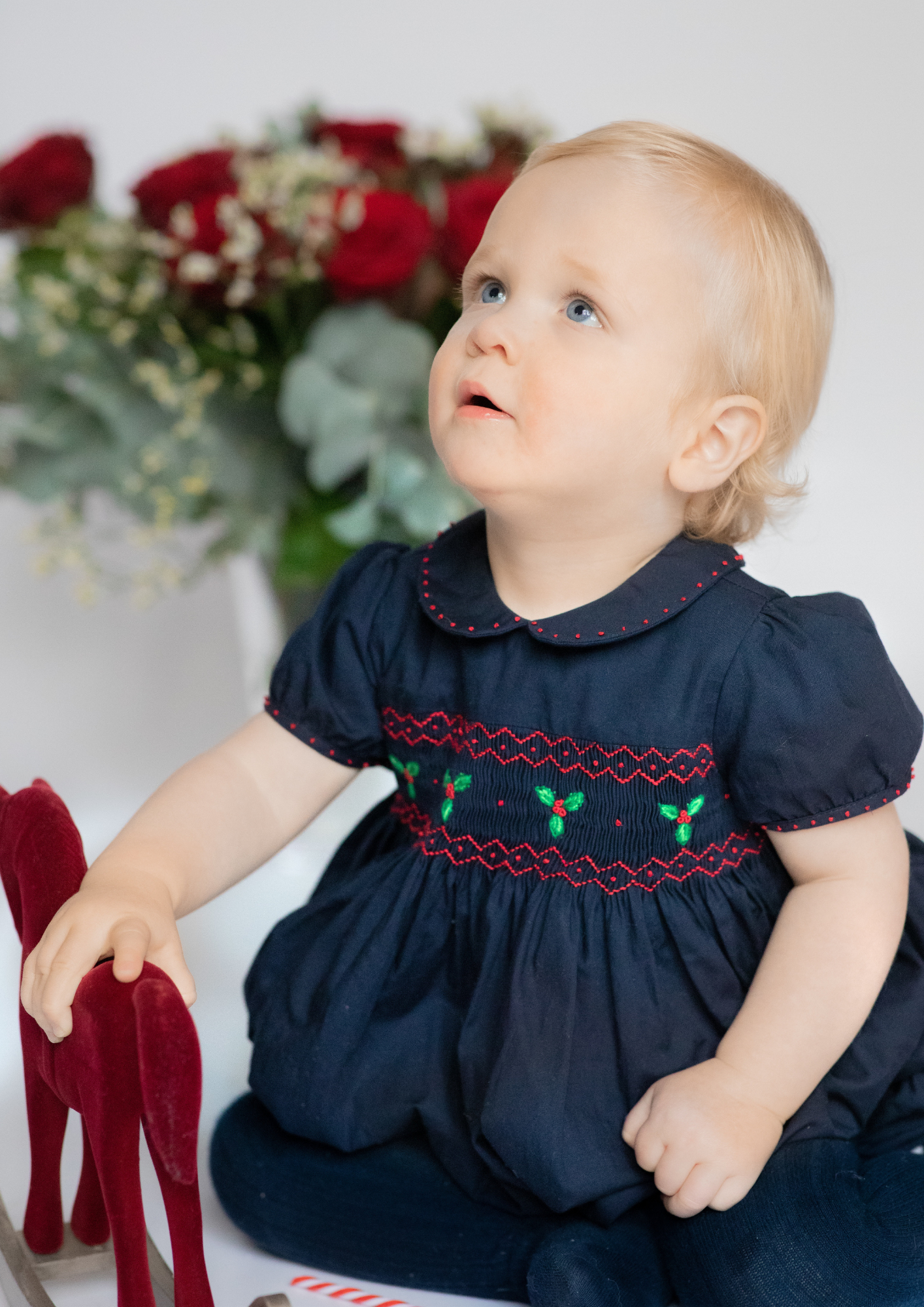 Christmas smocked bubble deals girl