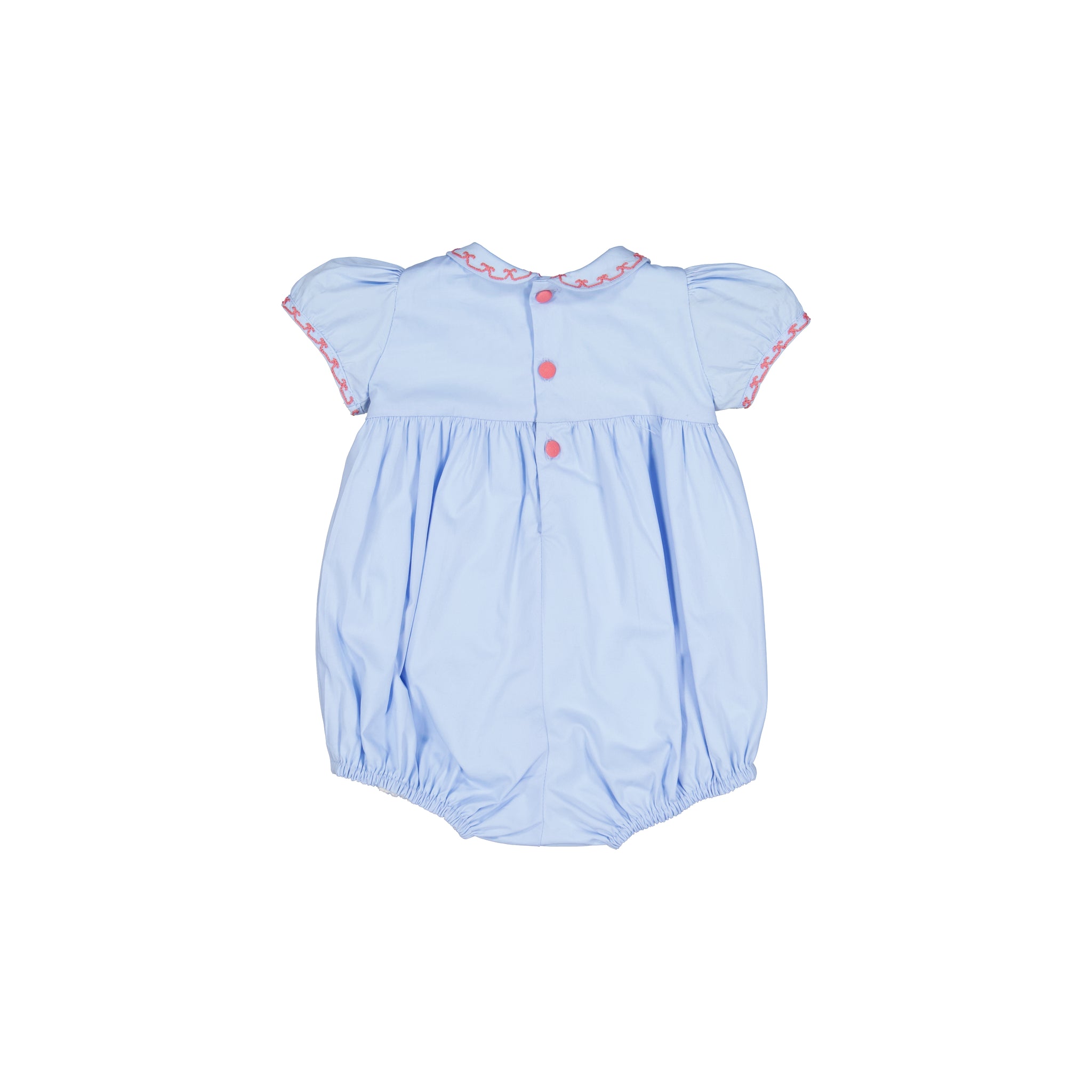 Princess Charlotte Sky Blue Smocked Baby Romper