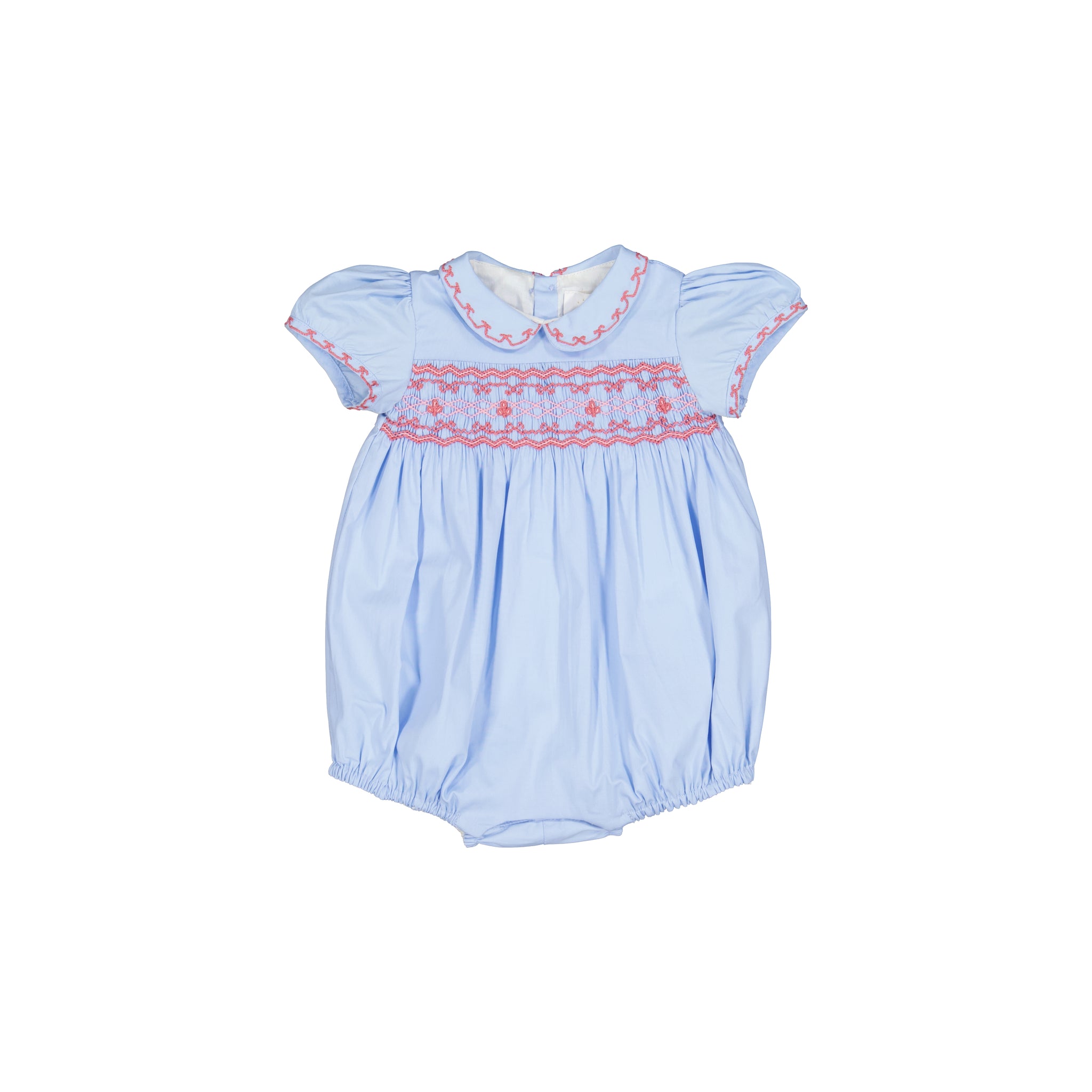 Princess Charlotte Sky Blue Smocked Baby Romper