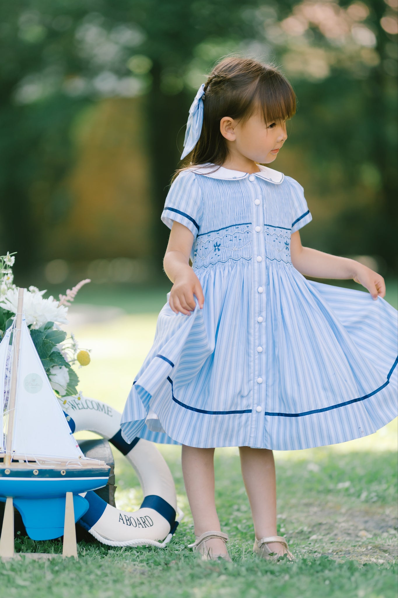 blue dress white peter pan collar Last Oversized Collar Dress Women Summer Cute Prairie Dress Baloon Puff Sleeves Floral Dress White Statement Collar Dress Blue Mini Dress