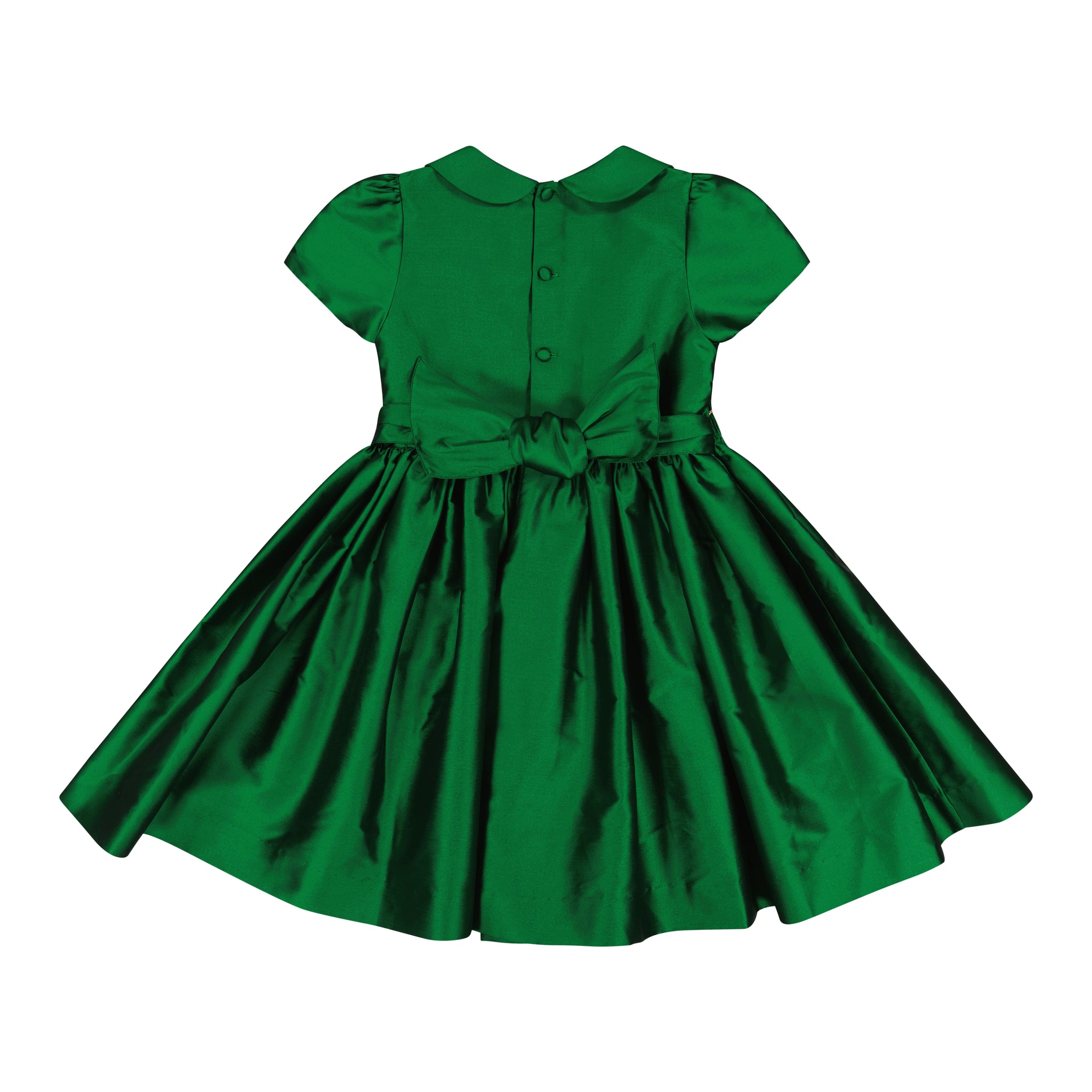 Stella Green Silk Smocked Dress | Girls Christmas Dress Stella Green Silk Smocked Dress | Girls Christmas Dress