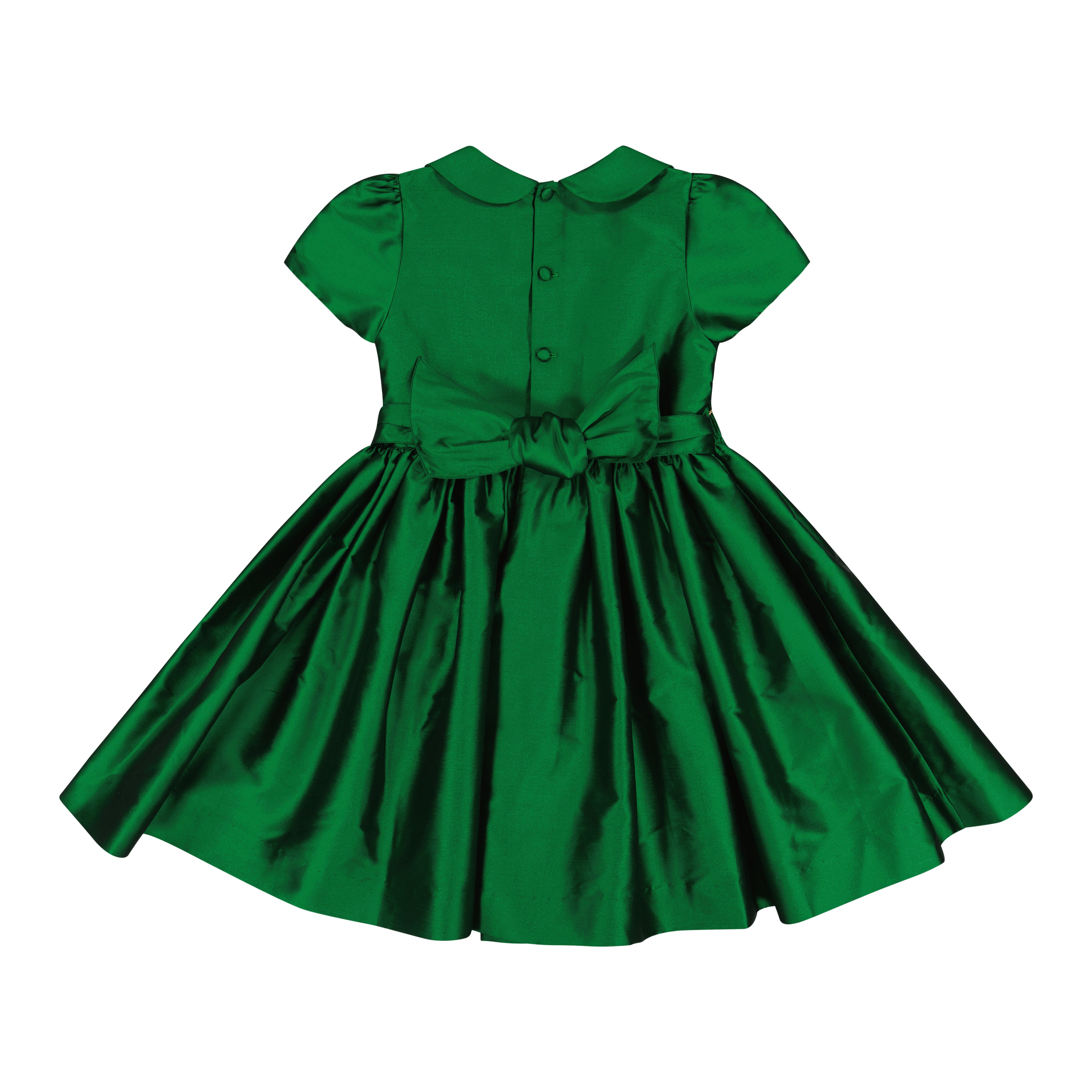 Stella Green Silk Smocked Dress