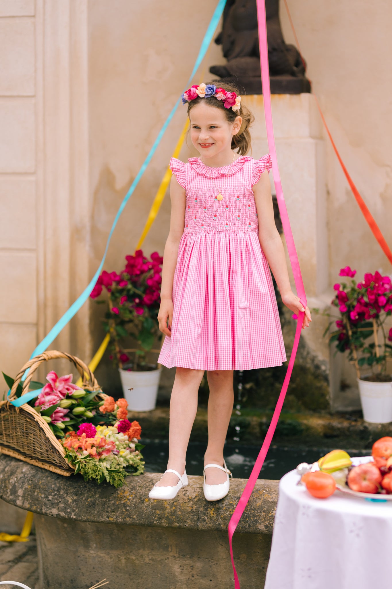 pink gingham smock dress Pink Gingham Smocked Ruffle Collared Dress by Classic Whimsy - Dresses