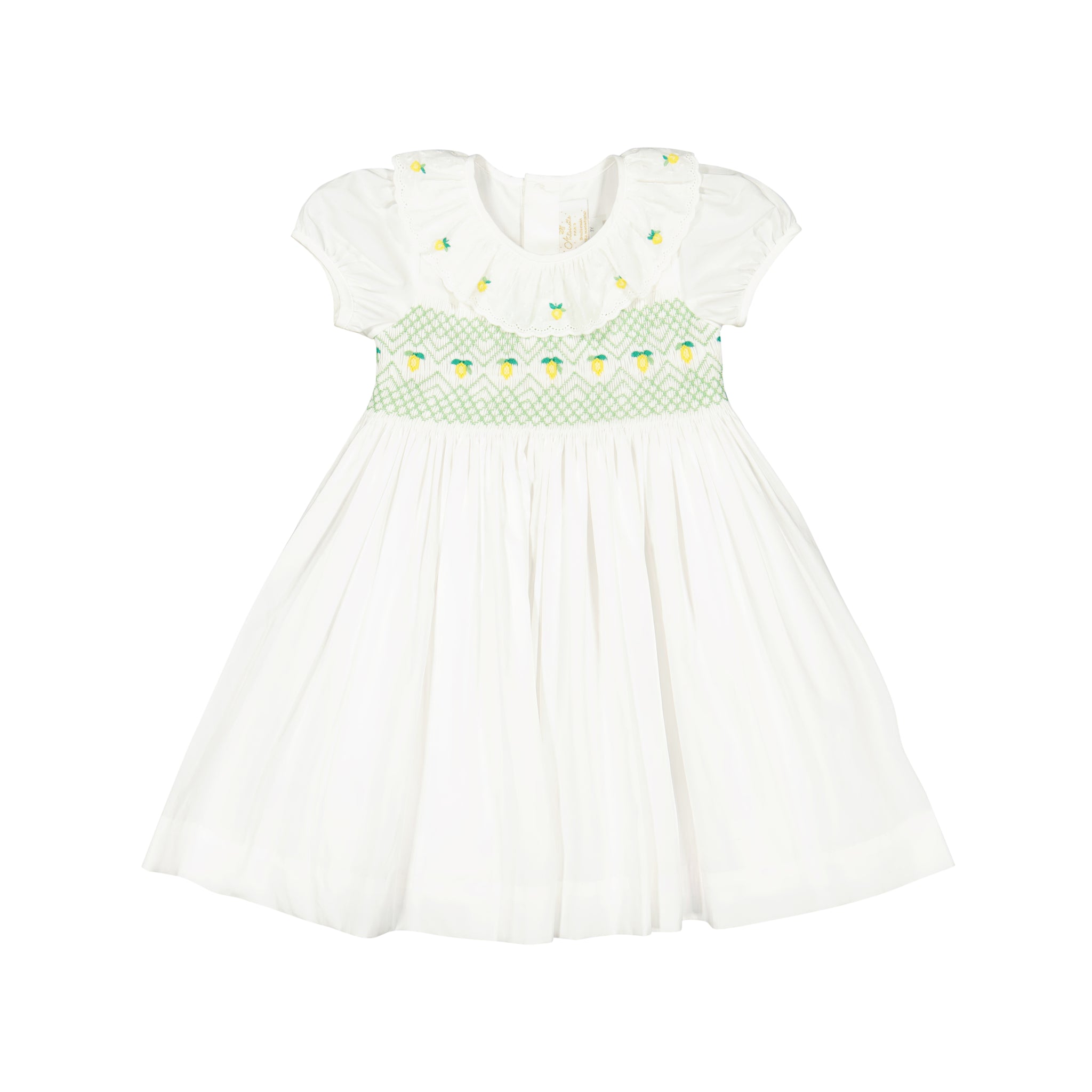 Victoria White Lemon Smocked Girls Dress Victoria White Lemon Smocked Girls Dress