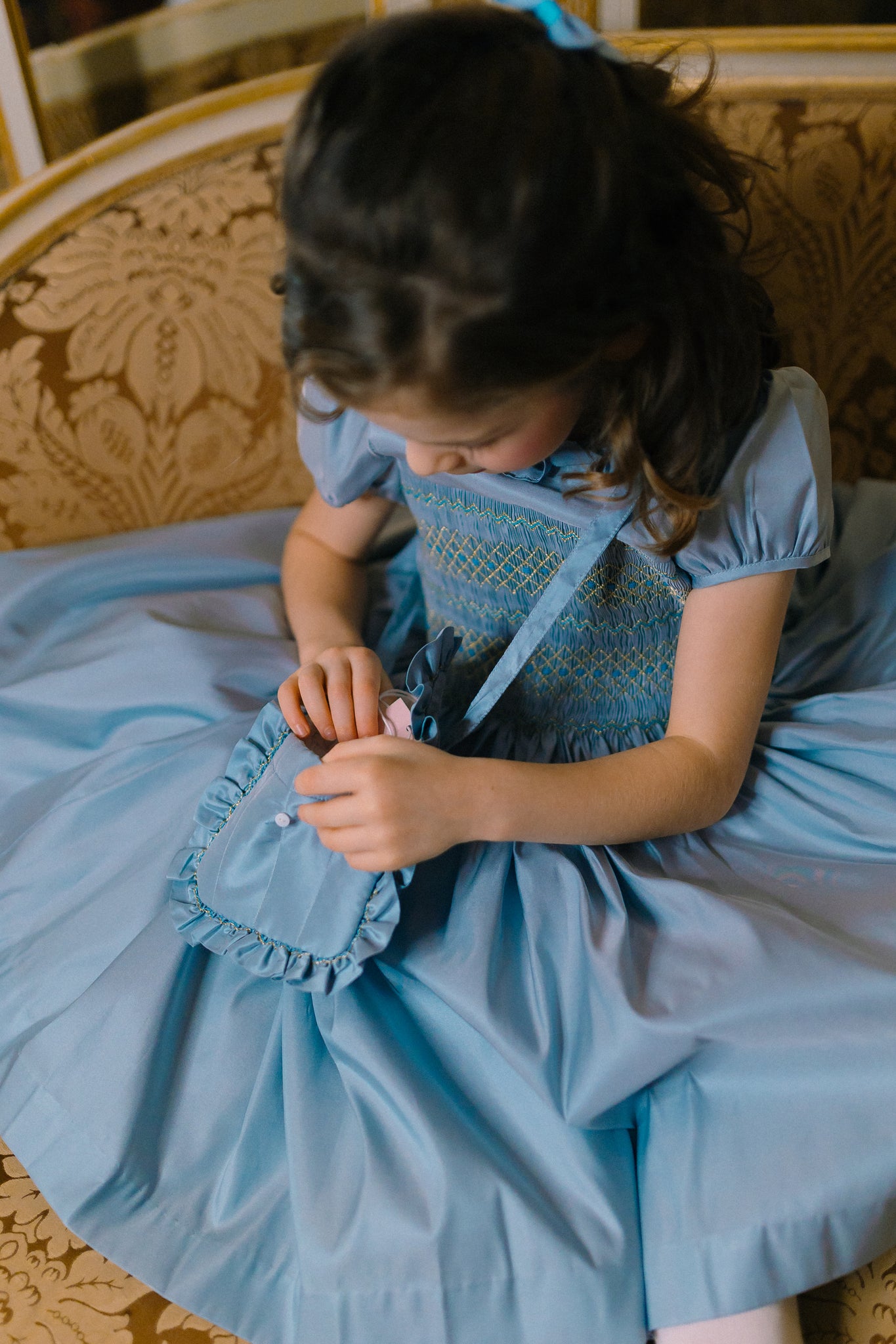 blue ceremony child dress The Ellie Nap Dress