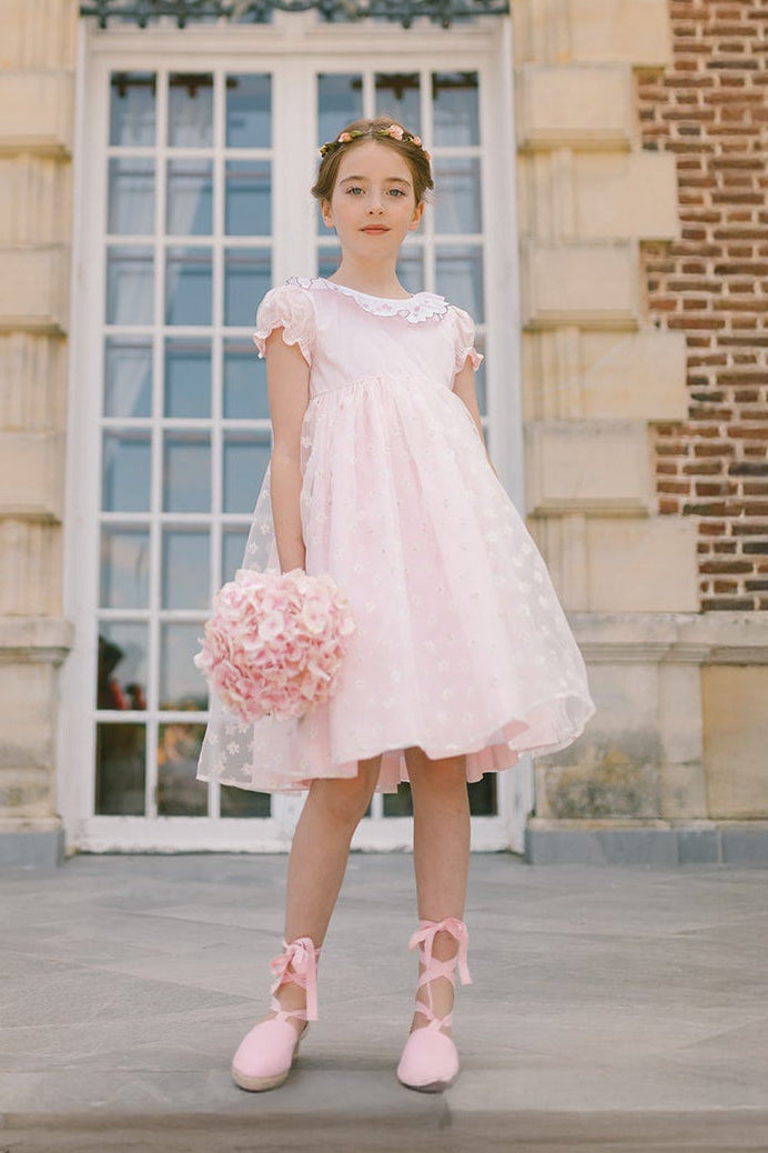 Cordelia Pink Linen Flower Girl Dress | Antoinette Paris Cordelia Pink Linen Flower Girl Dress | Antoinette Paris