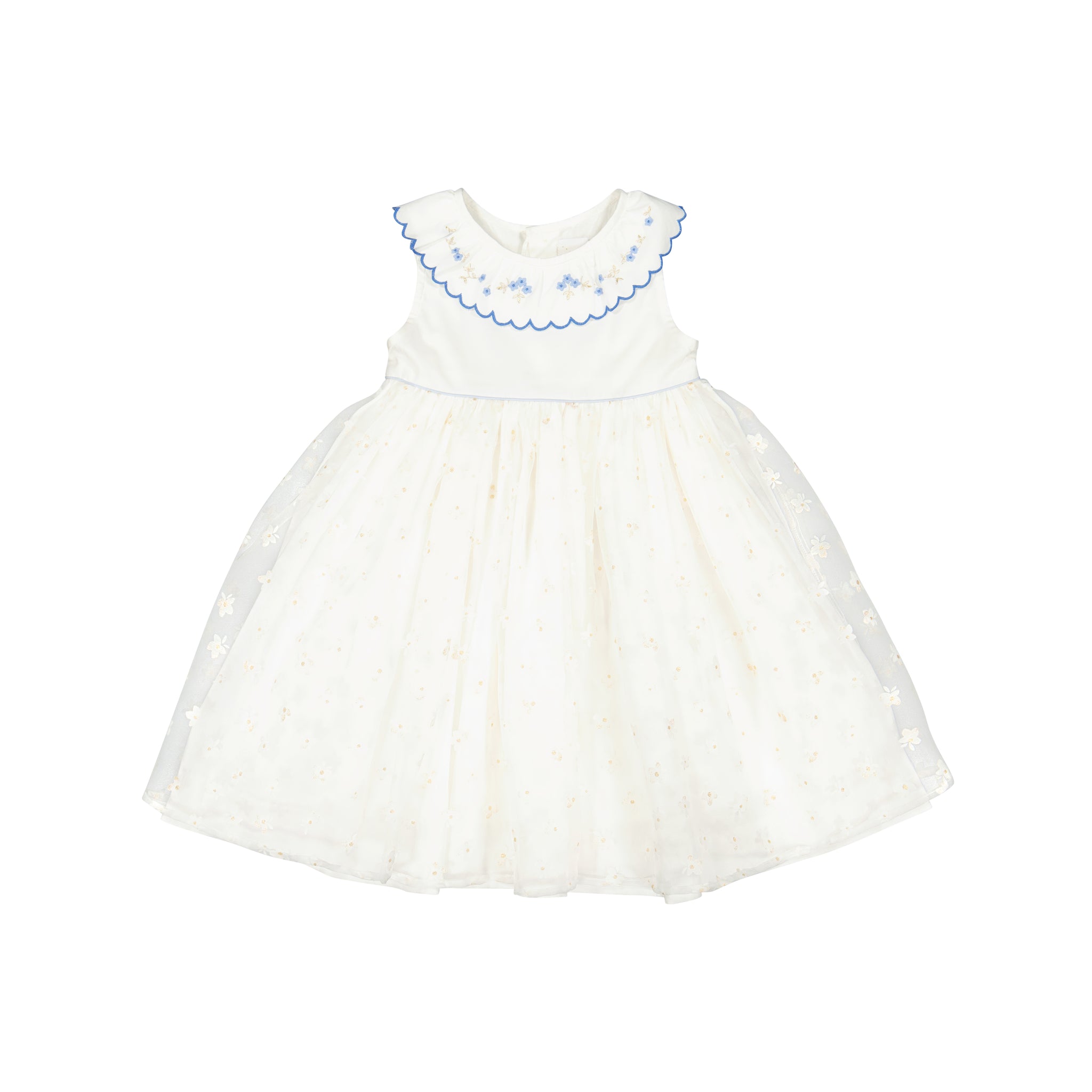 linen flower girl dress Mayoral-Girls Beige Shimmery Linen Dress