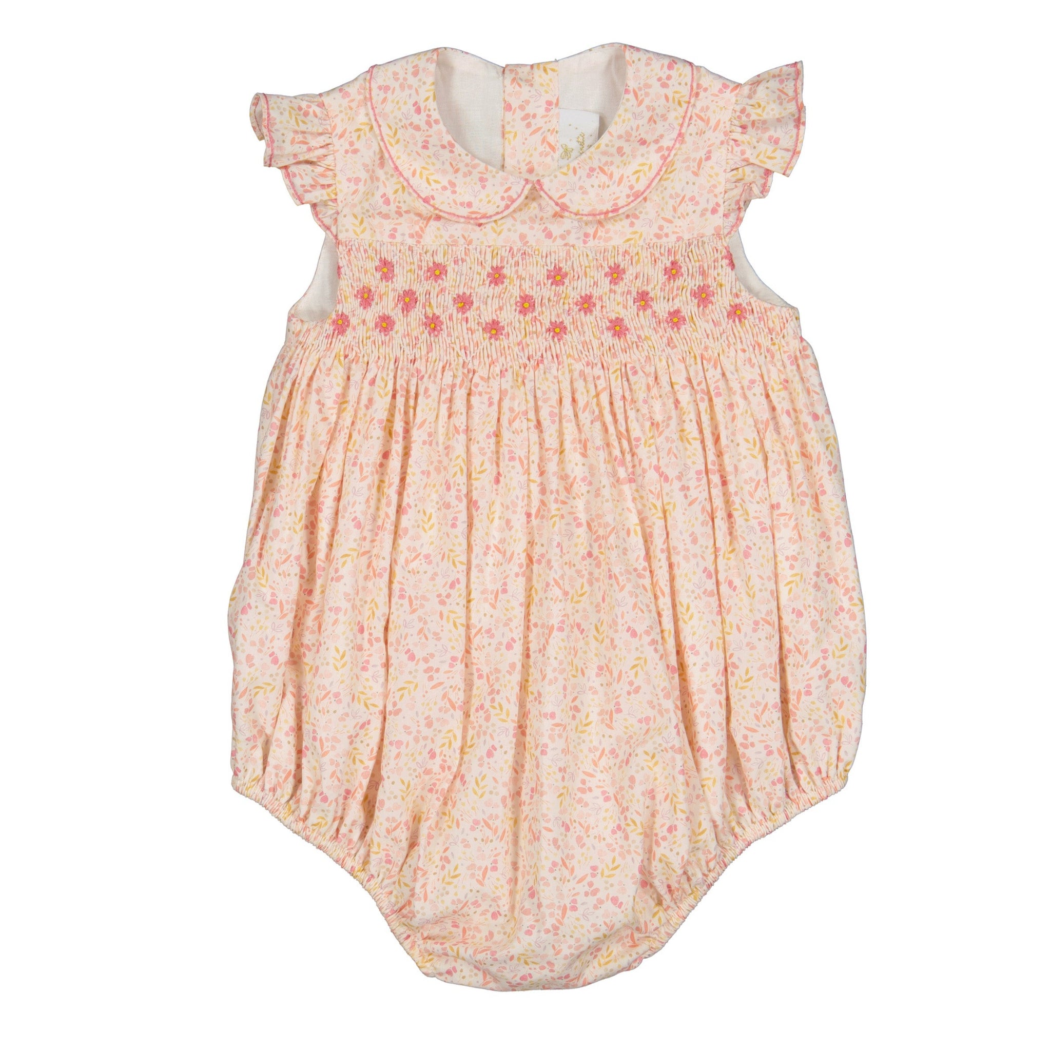 COSMOS PINK FLORAL SMOCKED BUBBLE