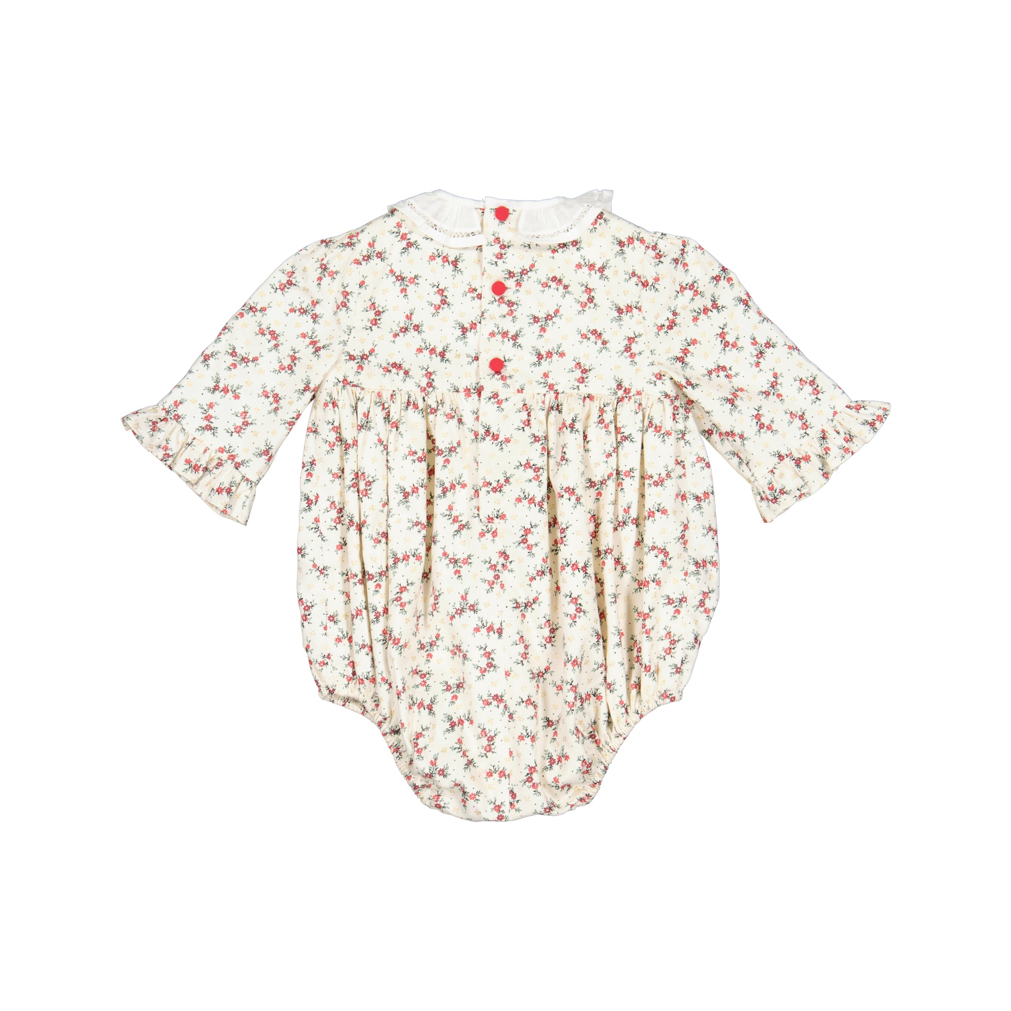 Elizabeth french floral Smocked Baby Bubble