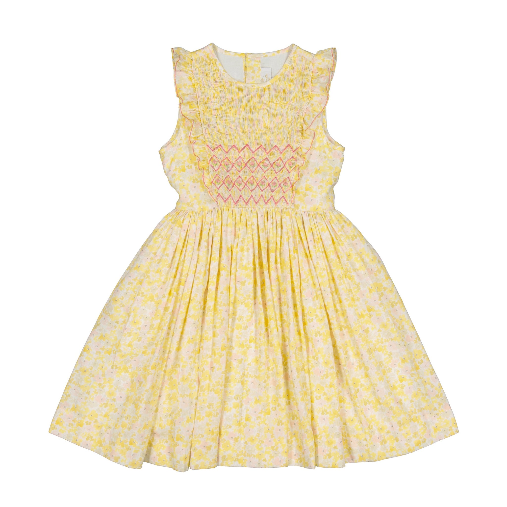 IRIS YELLOW FLORAL SMOCKED DRESS