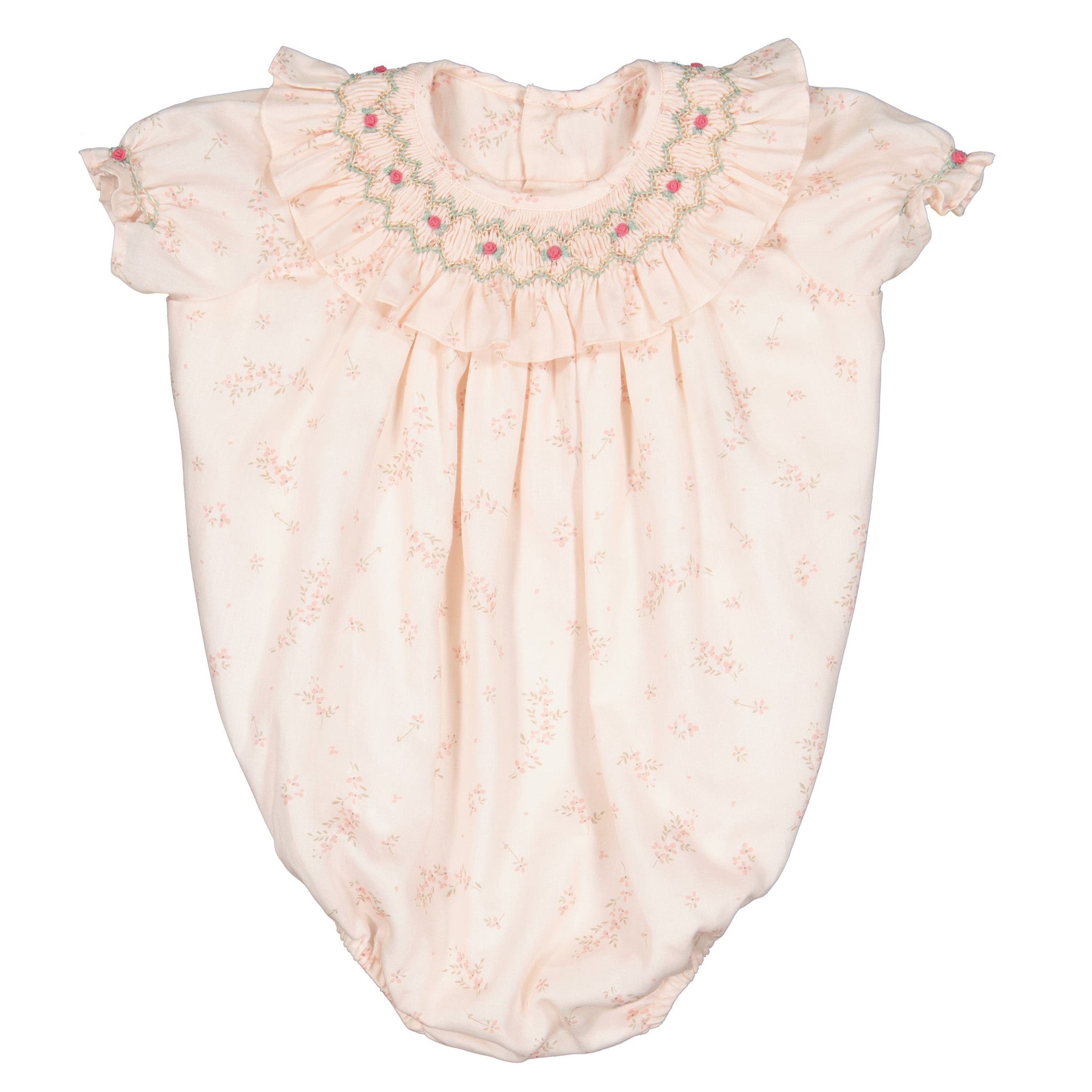 JASMINE PINK BUBBLE WITH LARGE SMOCKED COLLAR