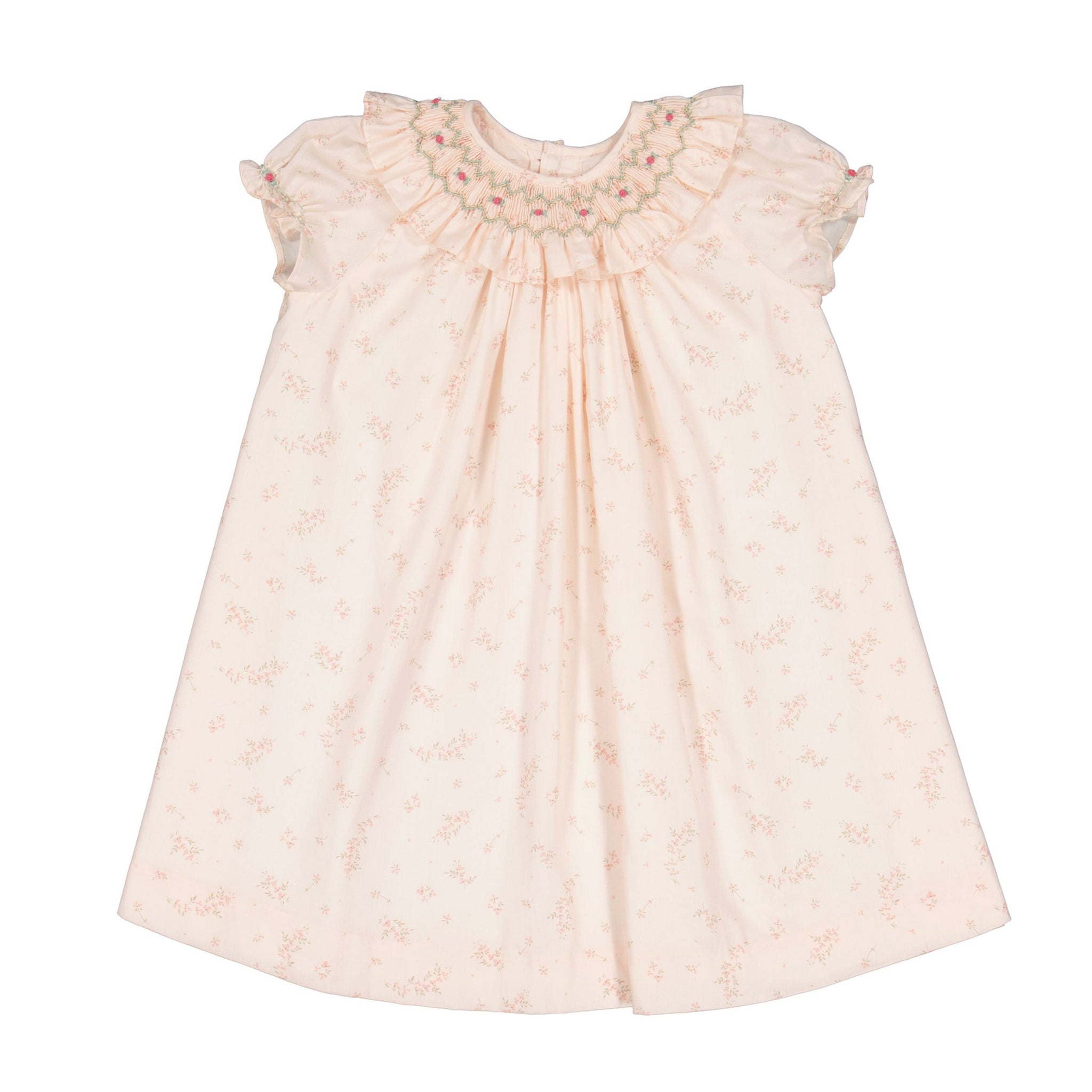 JASMINE PINK FLORAL BISHOP DRESS