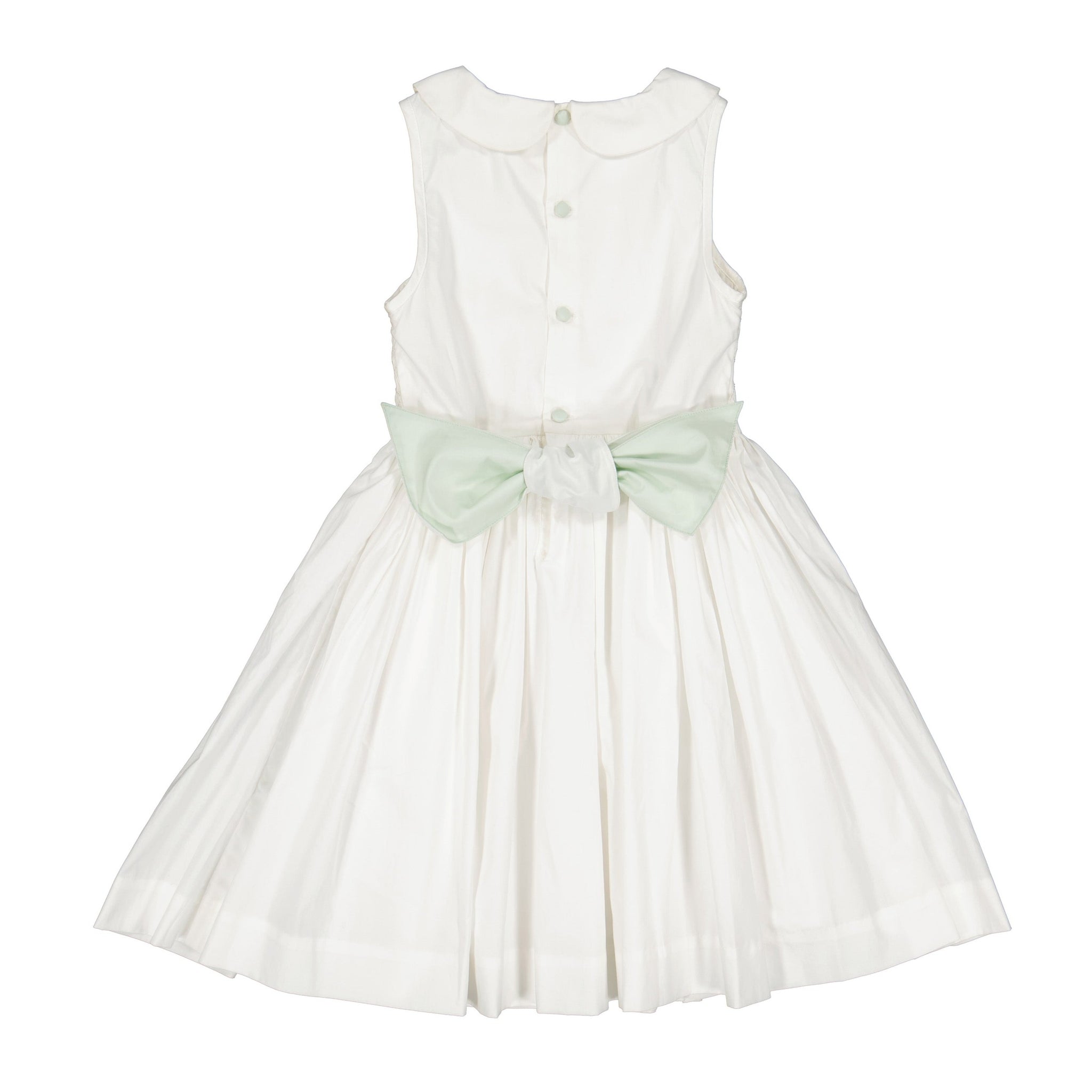 LILY WHITE SLEEVELESS SMOCKED DRESS