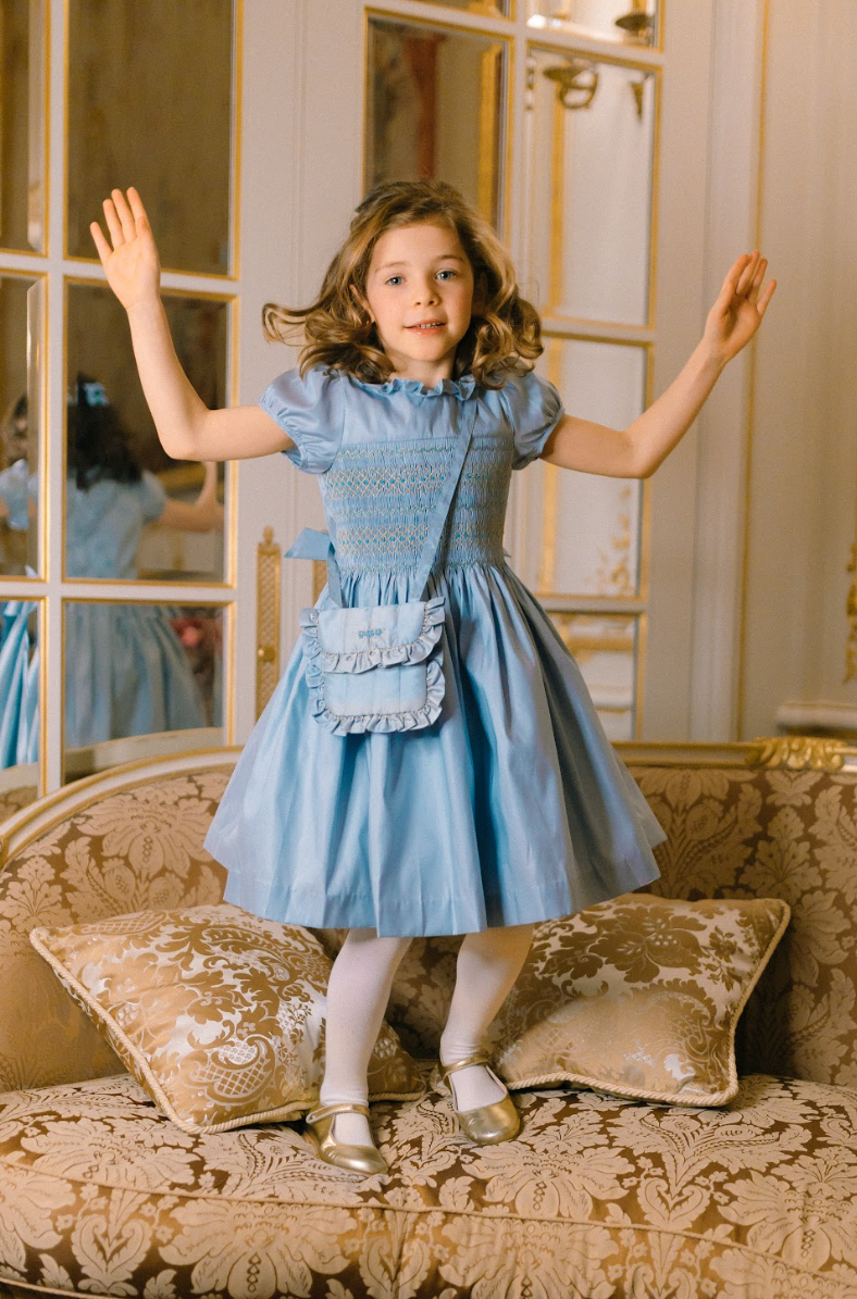 paris blue dress Astrid Taffeta Smocked Girl 24M 50+ Pretty Navy Blue Select Vest Size:EU52/US42 Made from soft satin x-collection:Black Milk Essentials