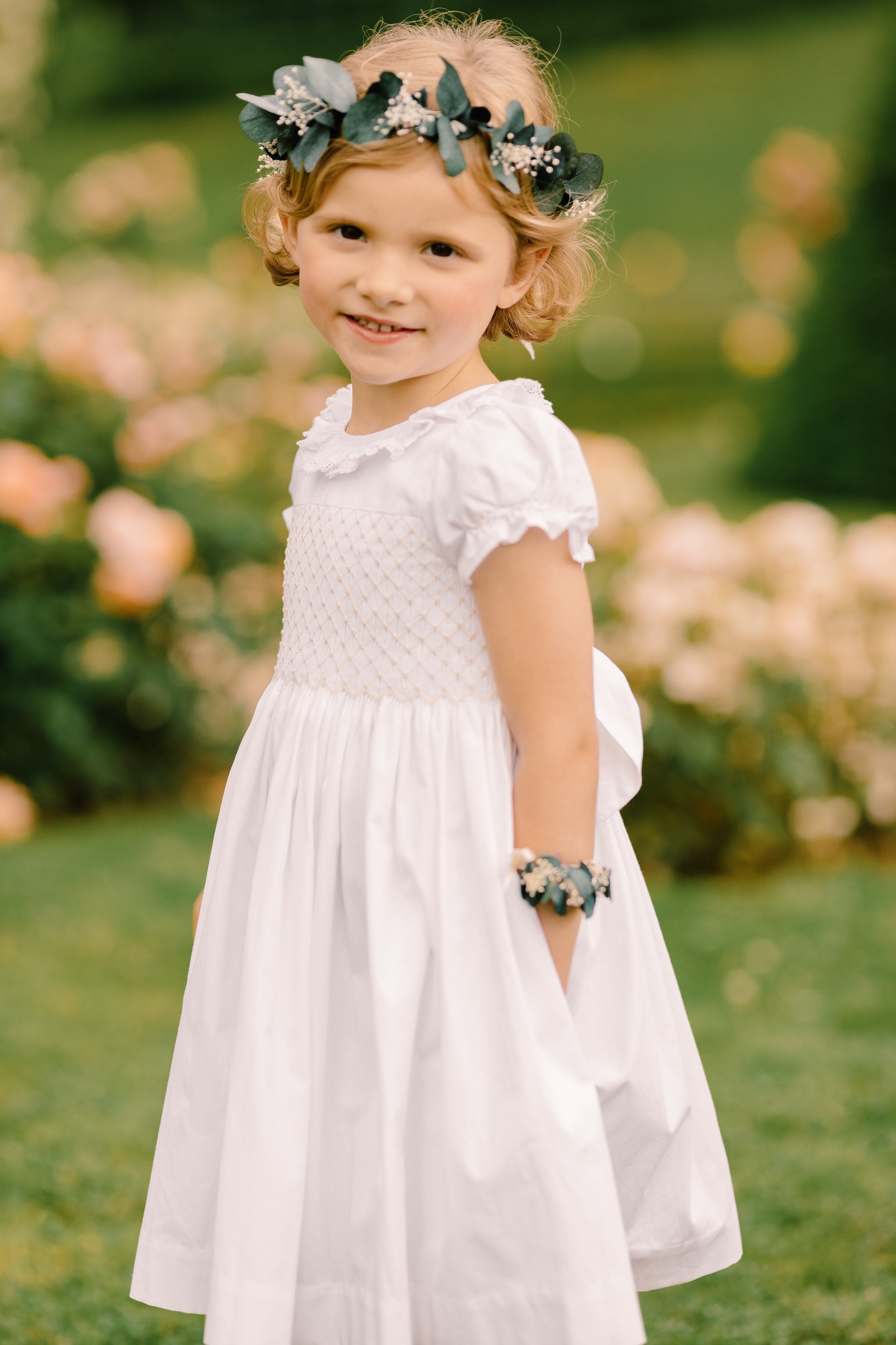 Antoinette Ceremony White Smocked Girl Dress 2T Antoinette Ceremony White Smocked Girl Dress 2T